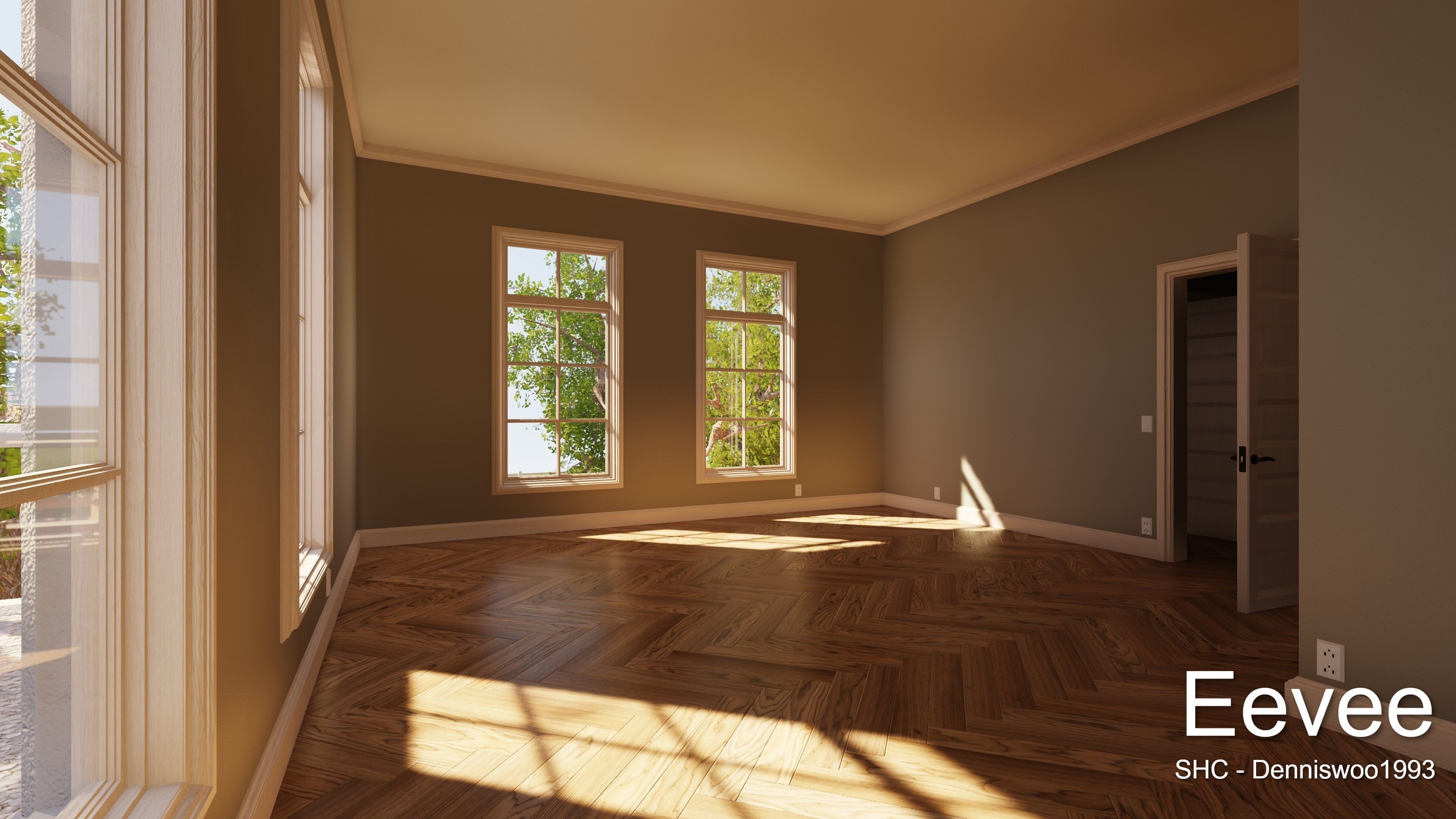 Classic villa 2021 Blender Eevee and Cycles 1 without furniture Low-poly 3D model_29