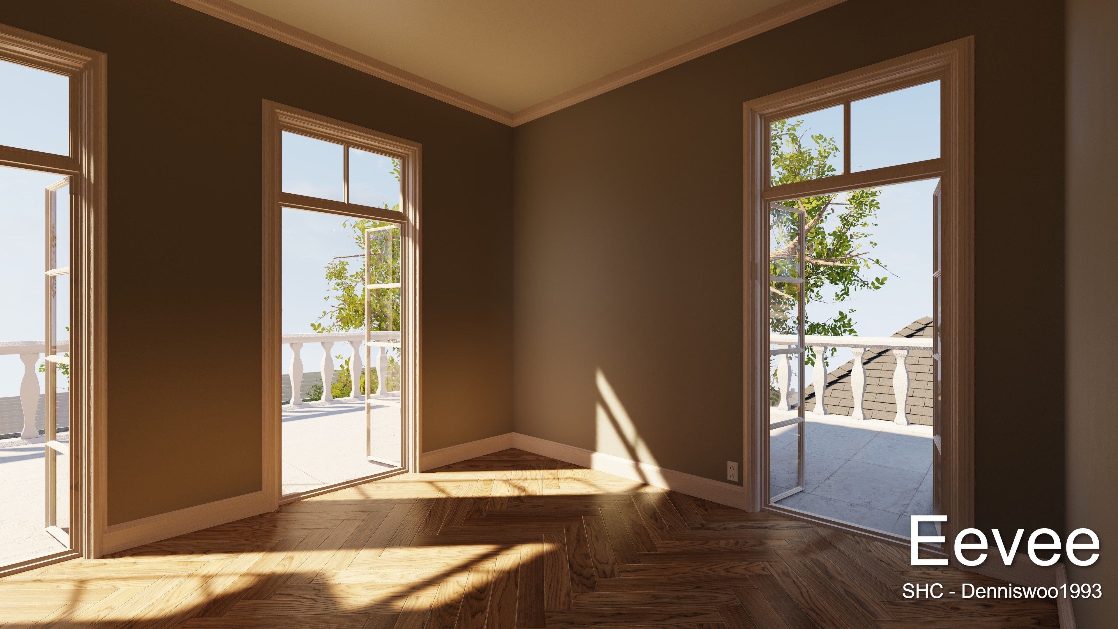 Classic villa 2021 Blender Eevee and Cycles 1 without furniture Low-poly 3D model_27