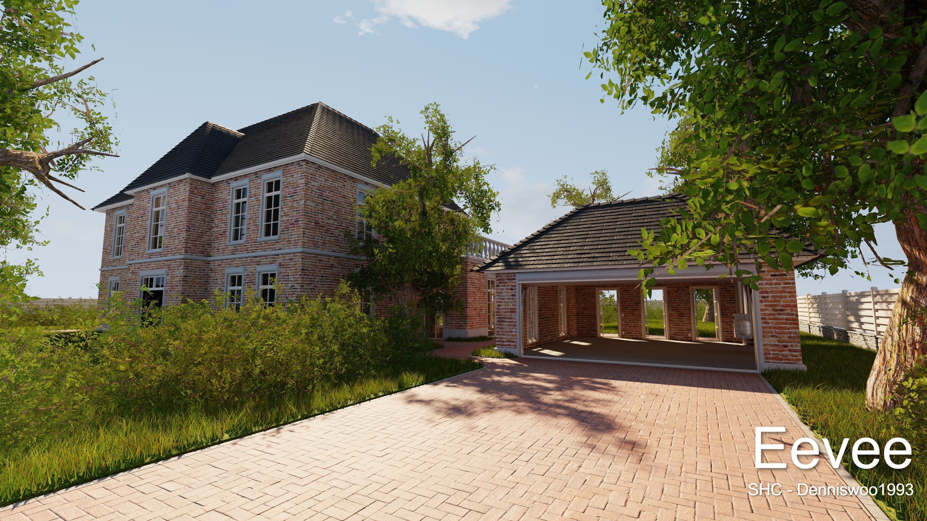 Classic villa 2021 Blender Eevee and Cycles 1 without furniture Low-poly 3D model_26