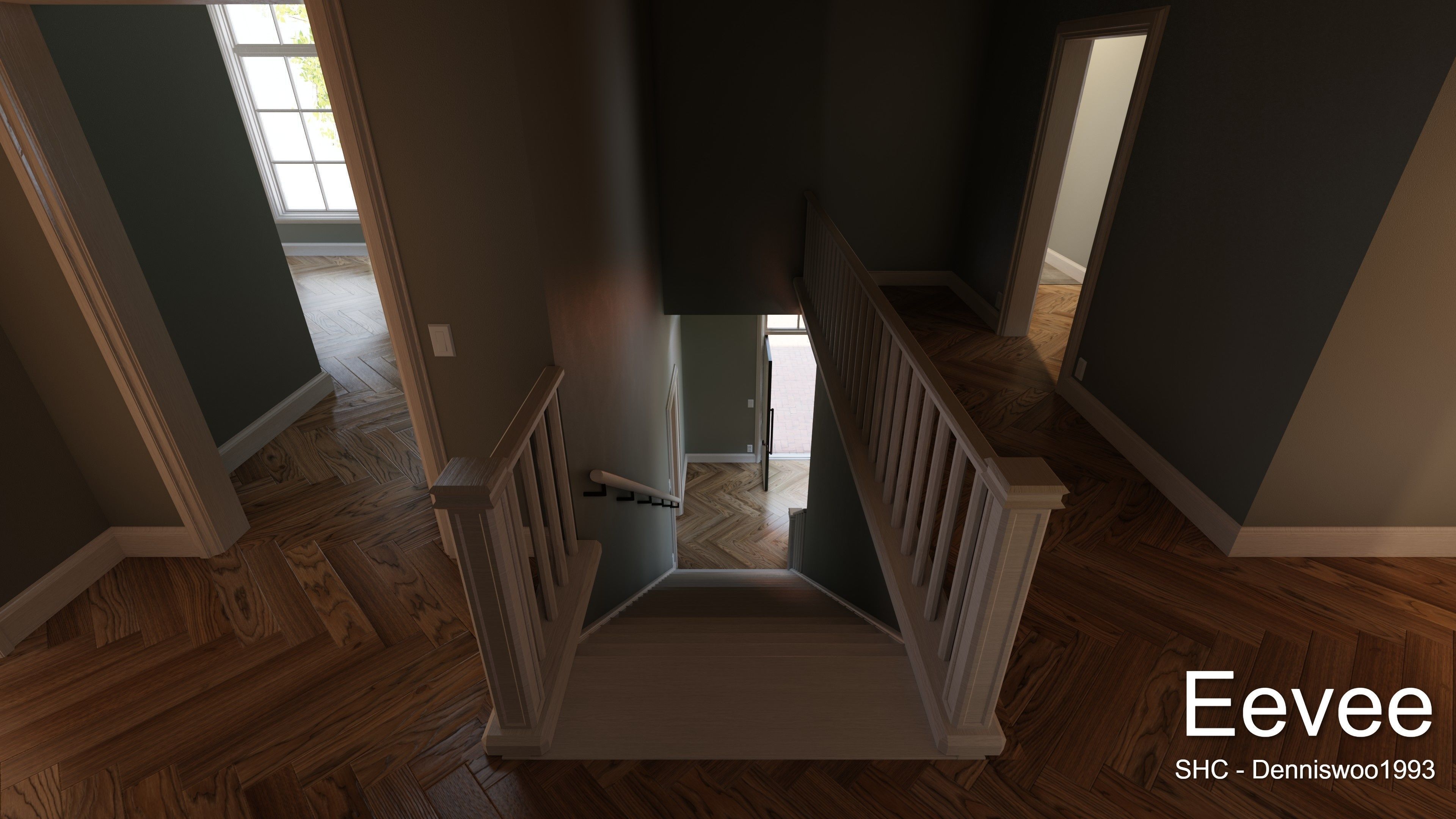 Classic villa 2021 Blender Eevee and Cycles 1 without furniture Low-poly 3D model_32