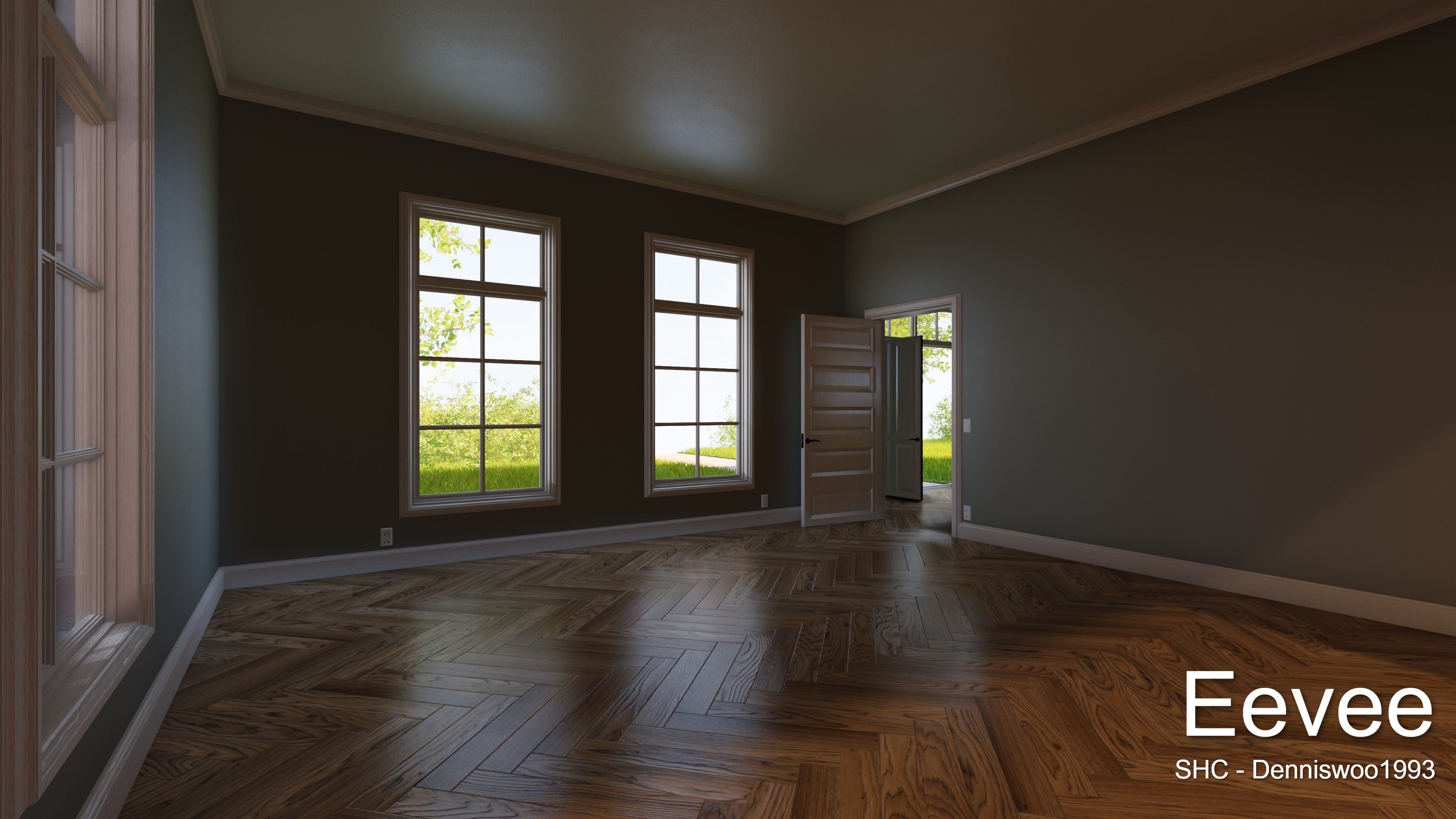 Classic villa 2021 Blender Eevee and Cycles 1 without furniture Low-poly 3D model_22