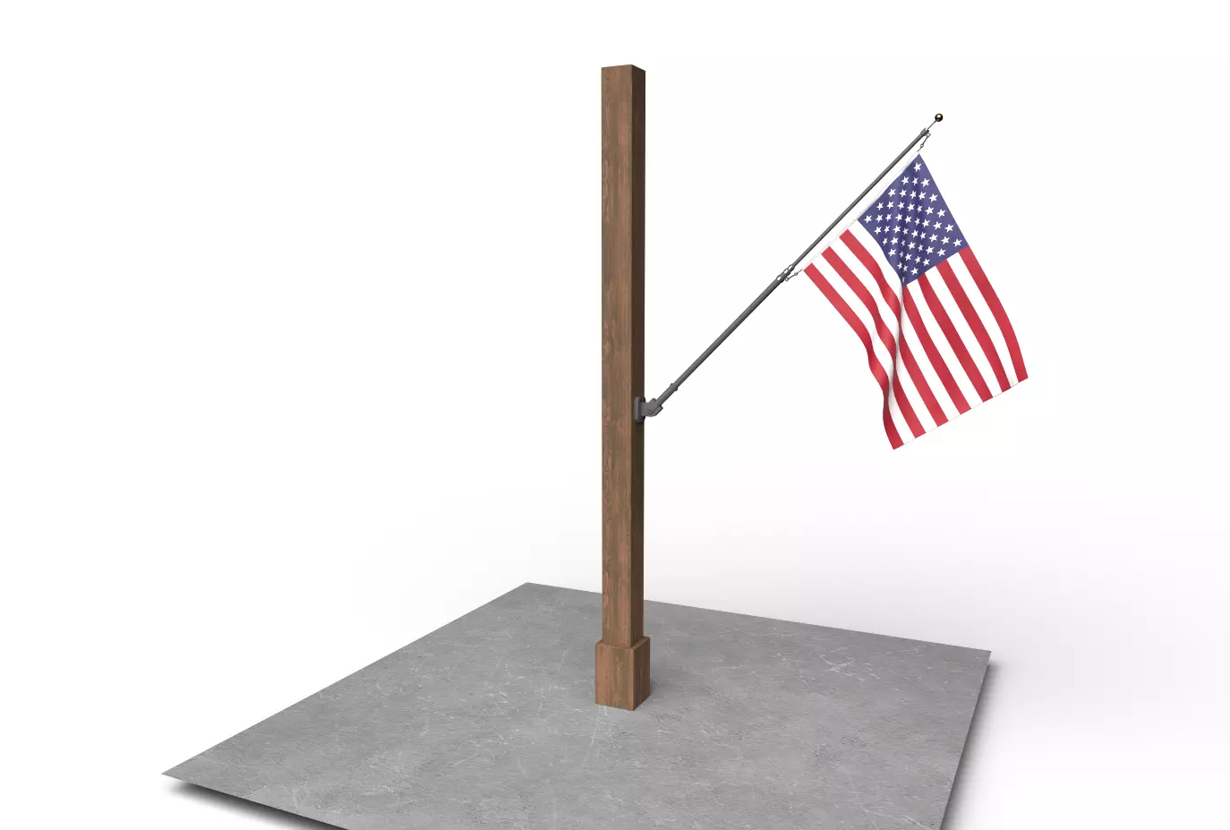 American Flag Low-poly 3D model