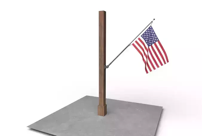 American Flag Low-poly 3D model