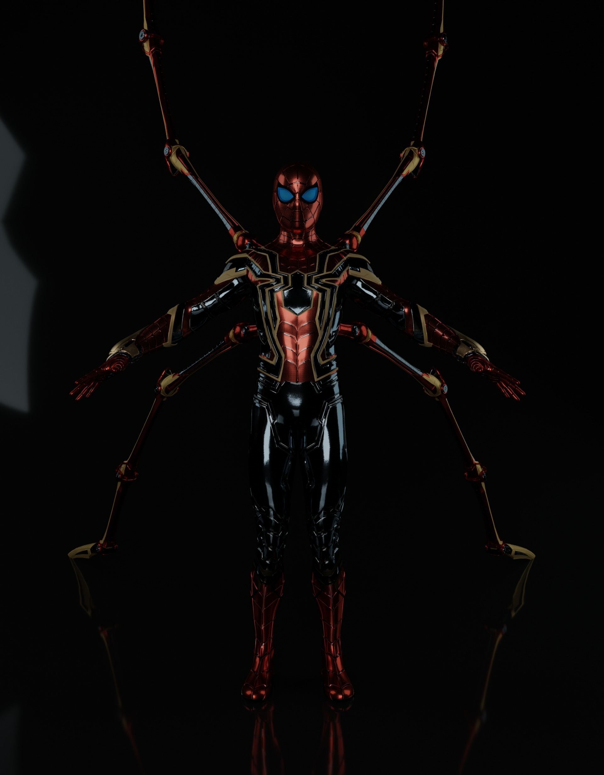 Spiderman Iron Spider MCU High Poly Rigged 3D model_3
