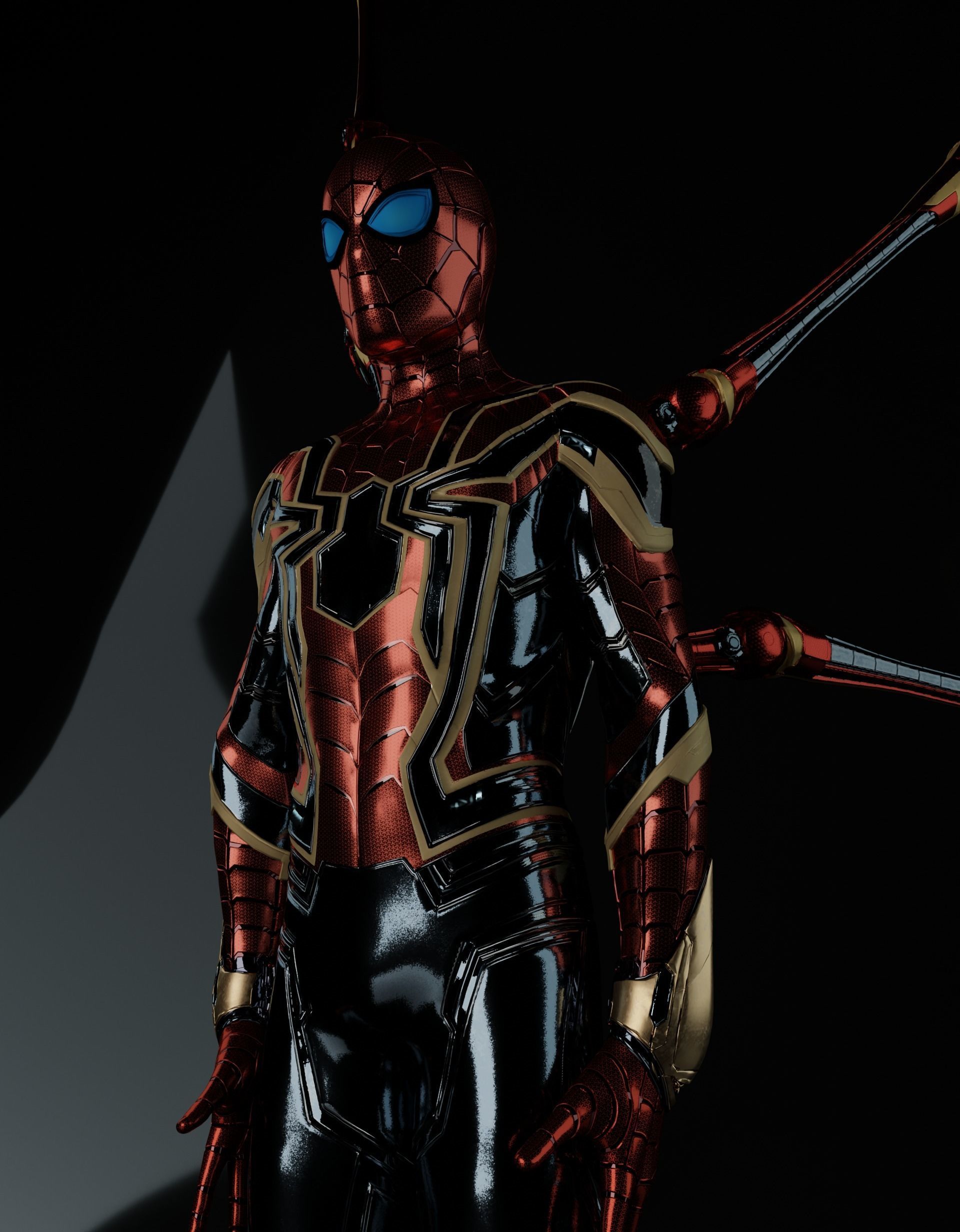 Spiderman Iron Spider MCU High Poly Rigged 3D model_6
