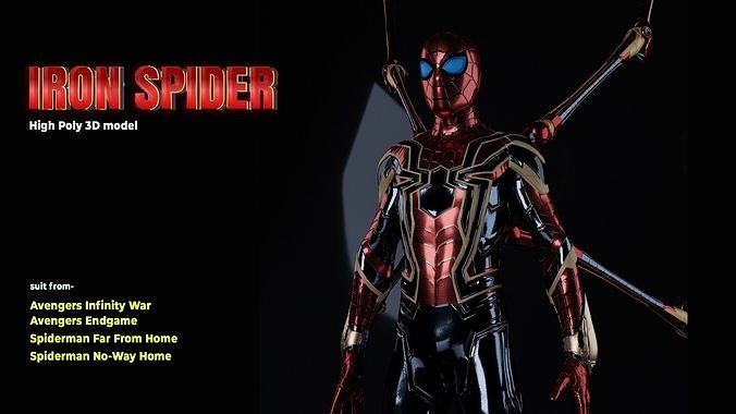 Spiderman Iron Spider MCU High Poly Rigged 3D model