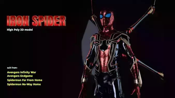 Spiderman Iron Spider MCU High Poly Rigged 3D model