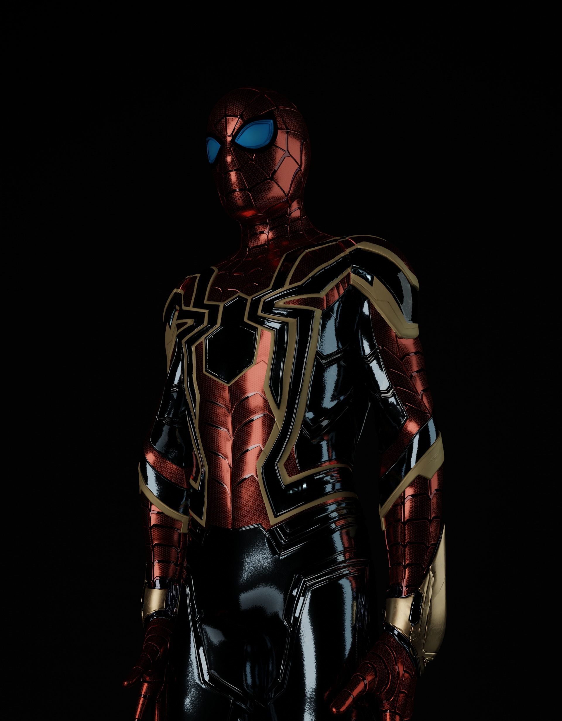 Spiderman Iron Spider MCU High Poly Rigged 3D model_7