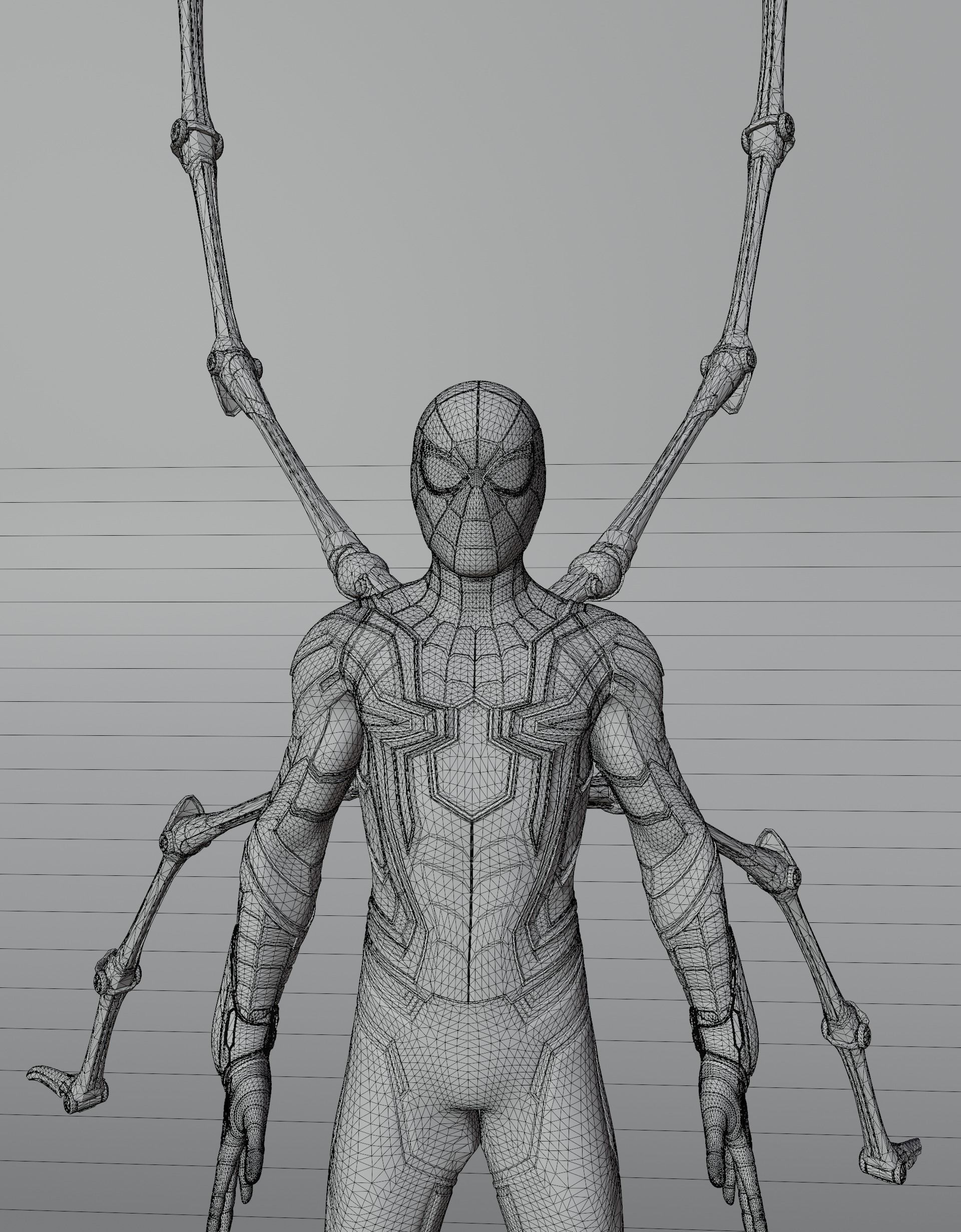 Spiderman Iron Spider MCU High Poly Rigged 3D model_12
