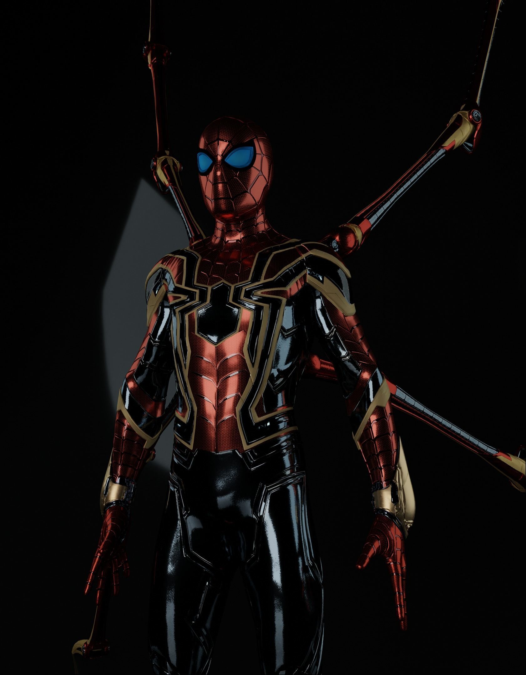 Spiderman Iron Spider MCU High Poly Rigged 3D model_1