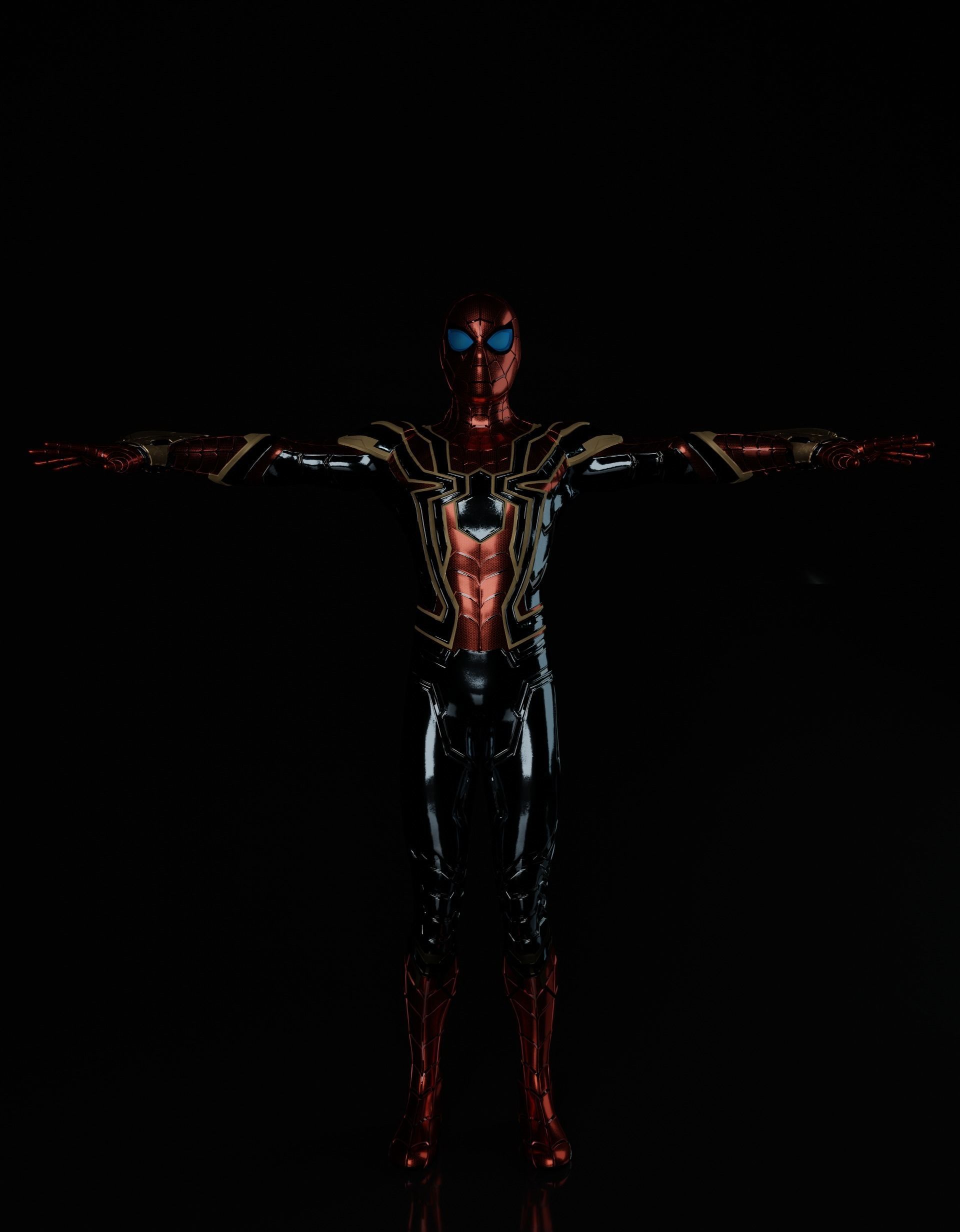 Spiderman Iron Spider MCU High Poly Rigged 3D model_4