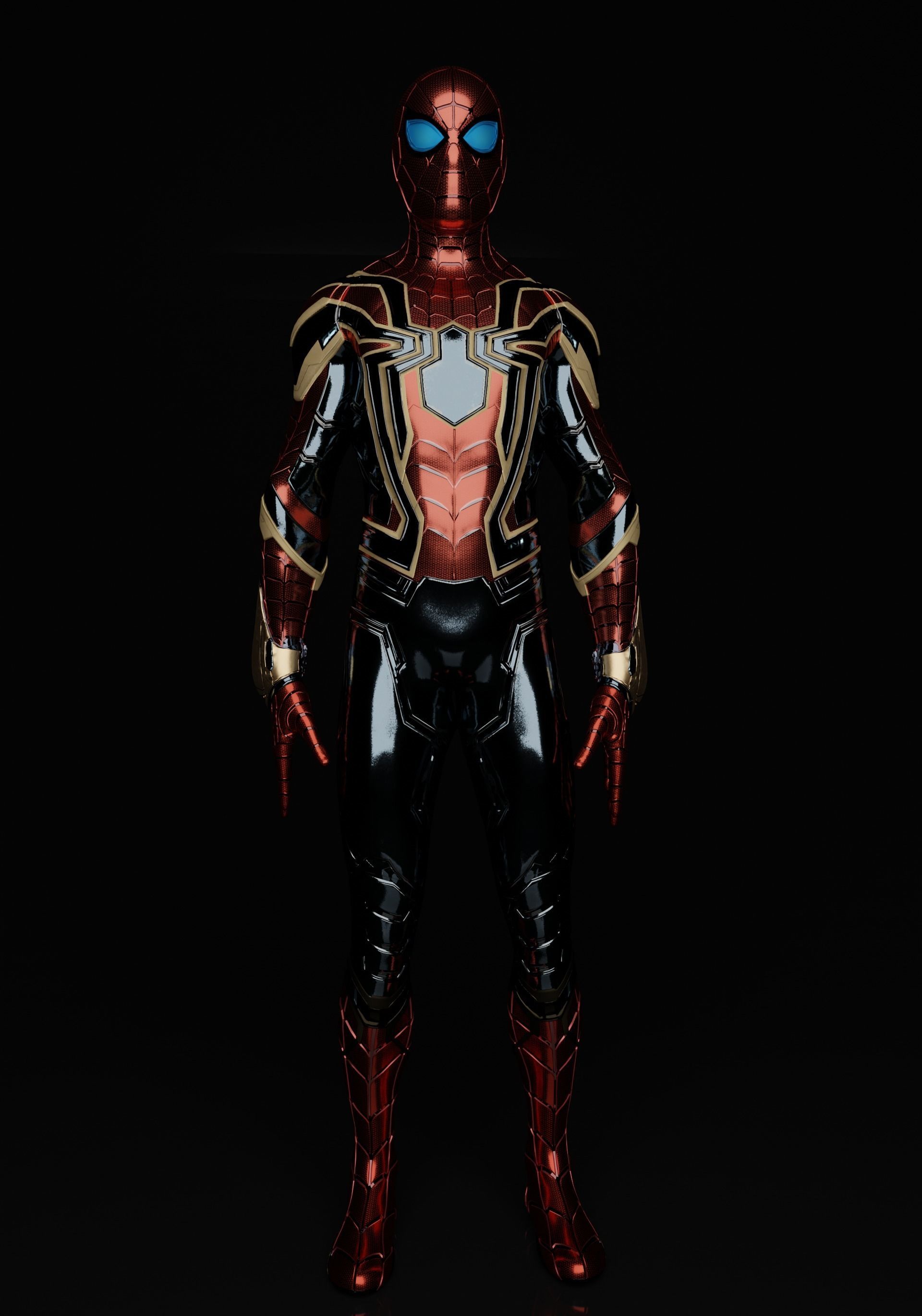 Spiderman Iron Spider MCU High Poly Rigged 3D model_5