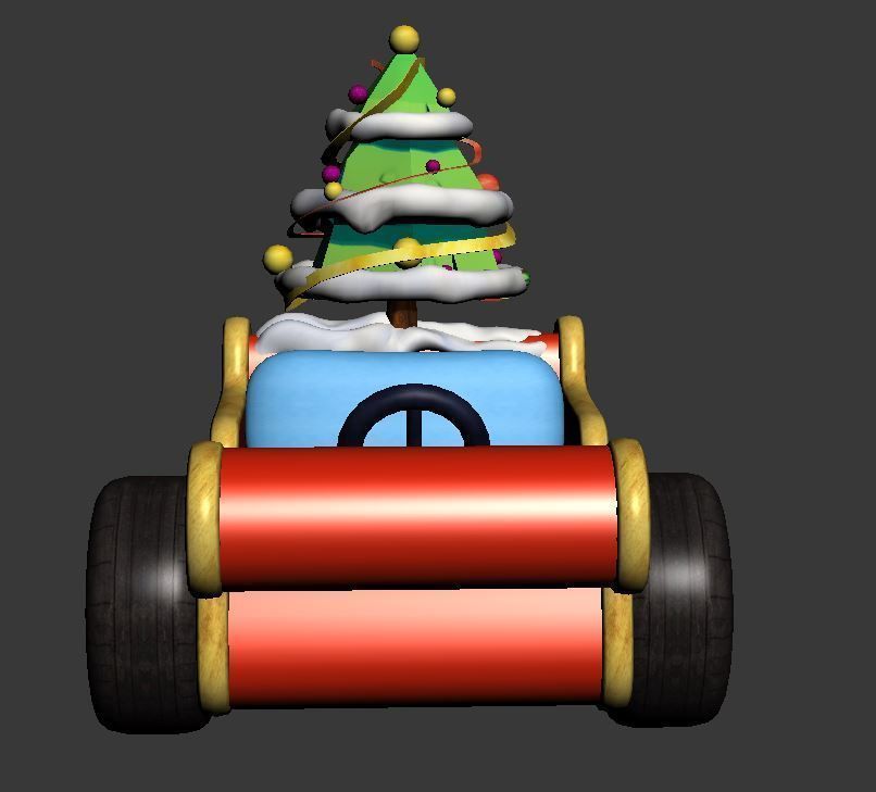 christmas sleigh 3D model Low-poly 3D model_2
