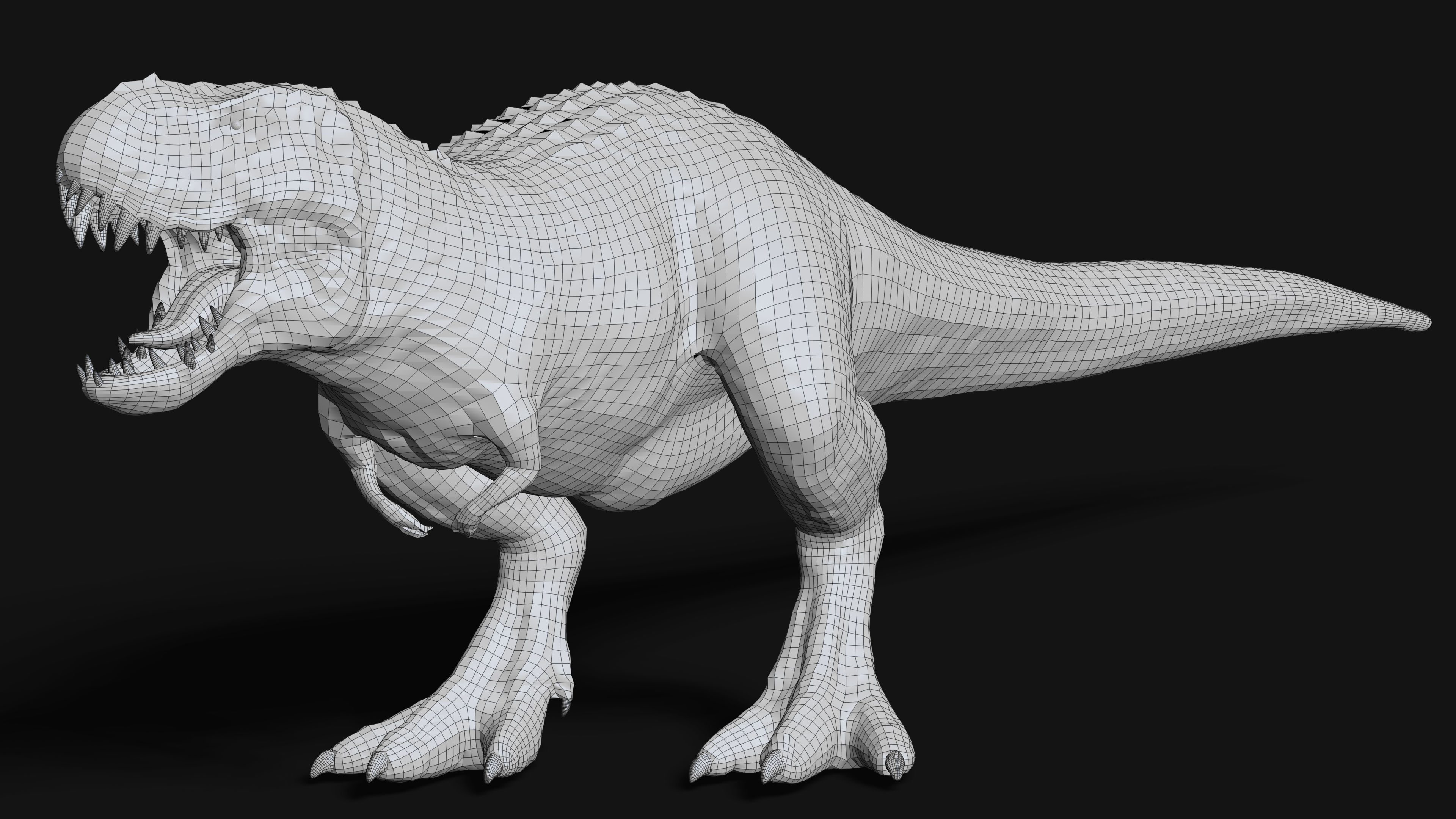 V-Rex High Poly t-rex Low-poly 3D model_9