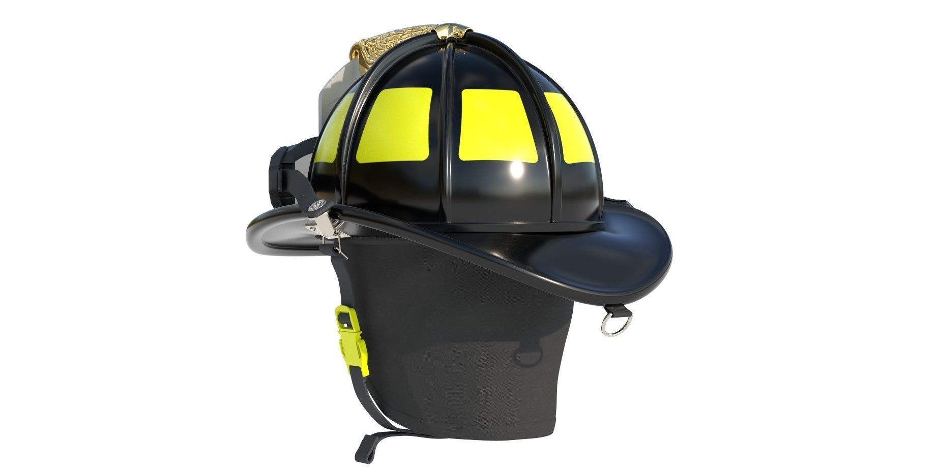 Fireman Helmet Firefighter Uniform 3D model_3