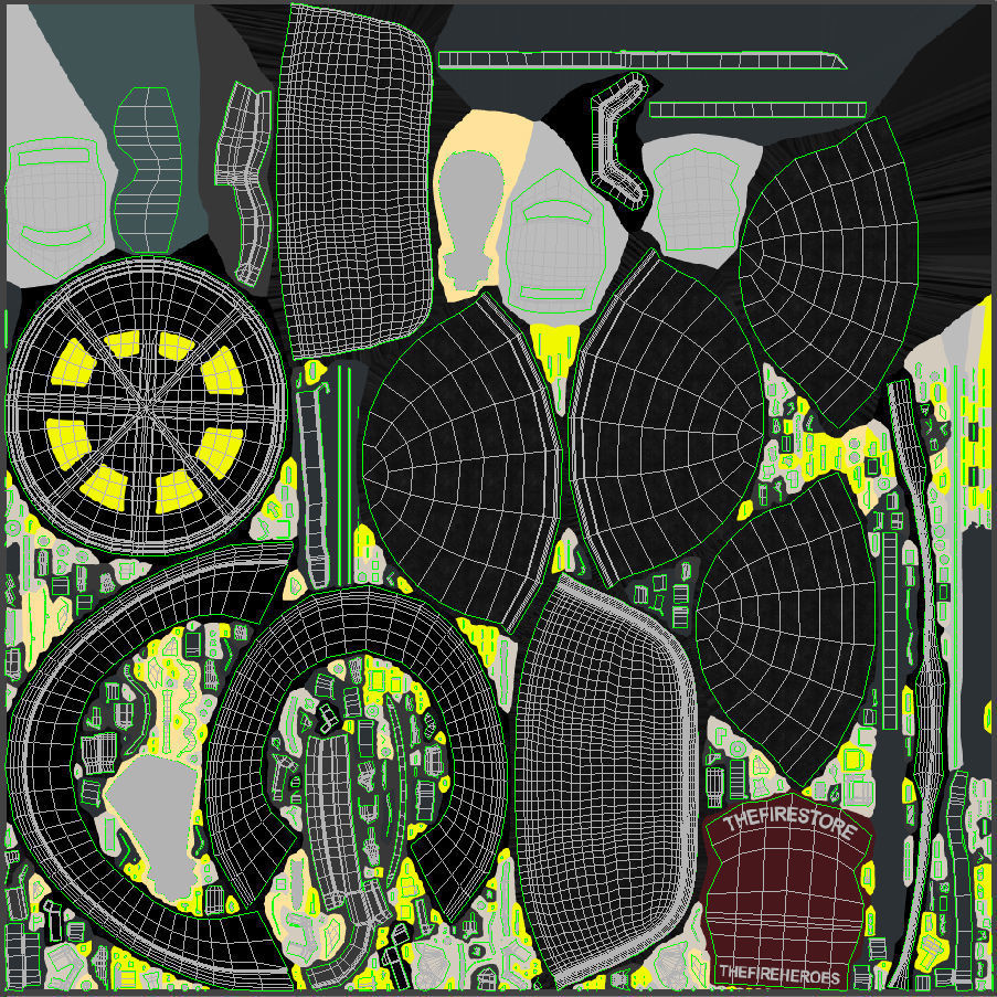 Fireman Helmet Firefighter Uniform 3D model_7