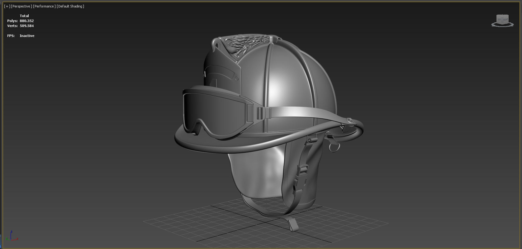 Fireman Helmet Firefighter Uniform 3D model_8