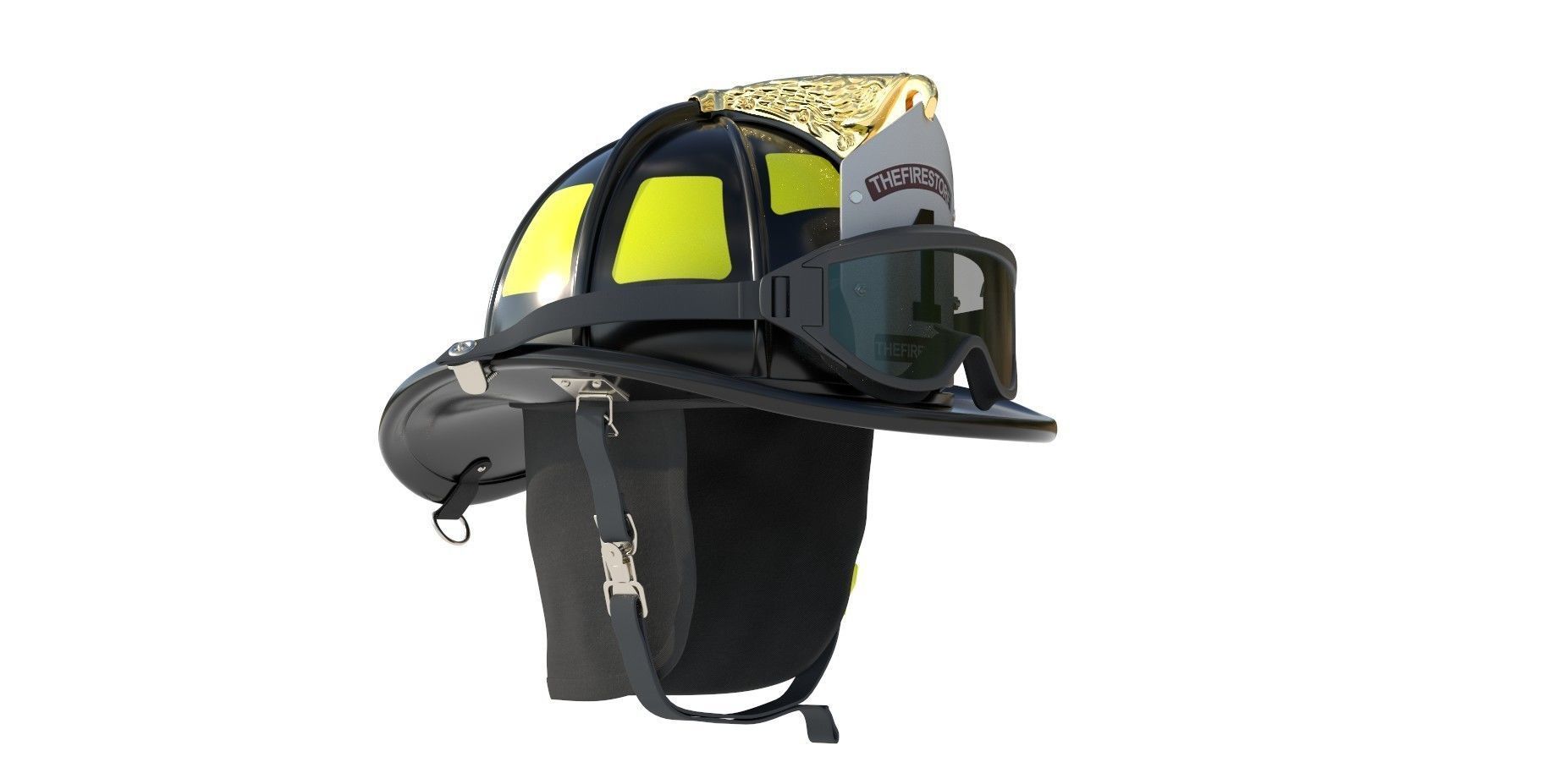 Fireman Helmet Firefighter Uniform 3D model_1