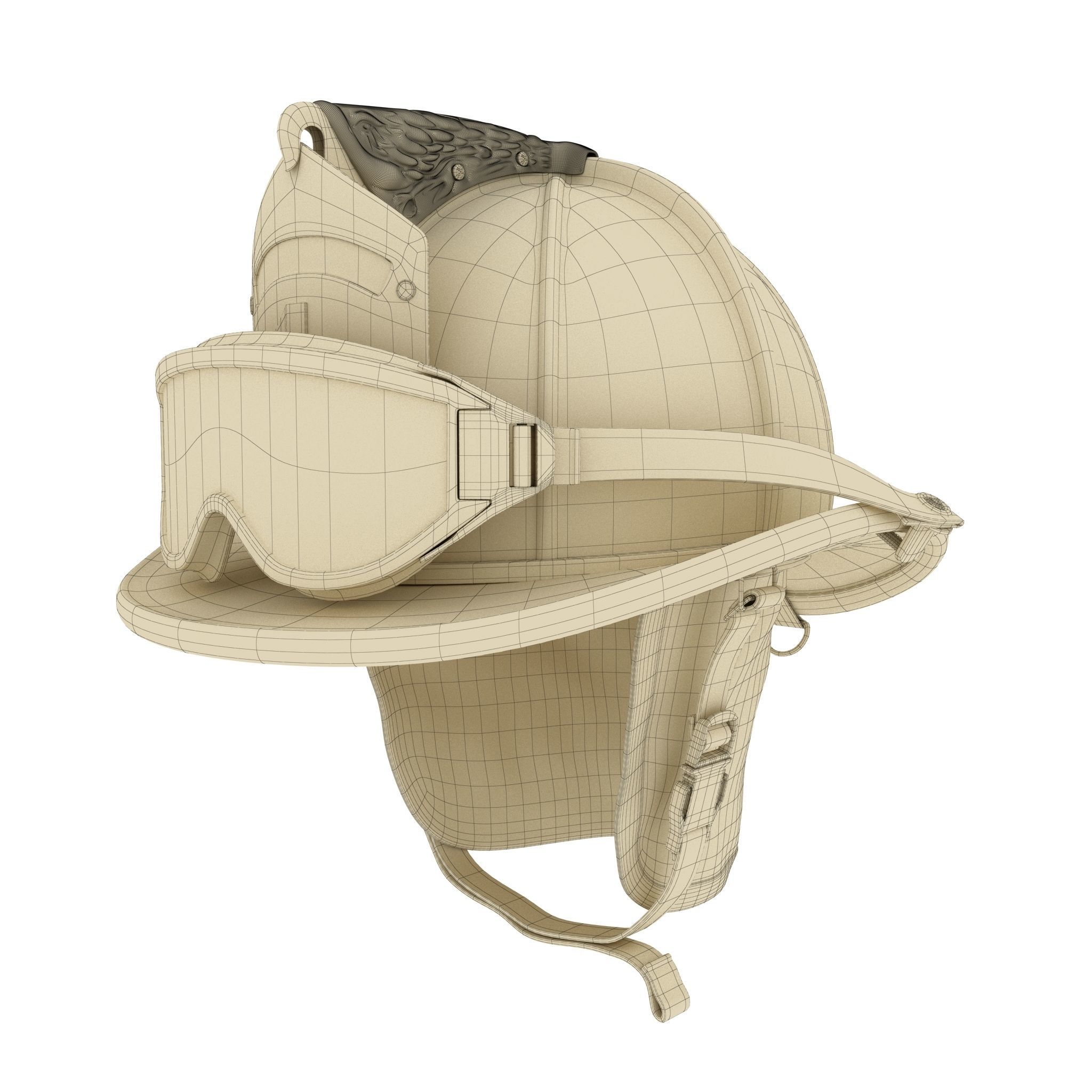 Fireman Helmet Firefighter Uniform 3D model_6