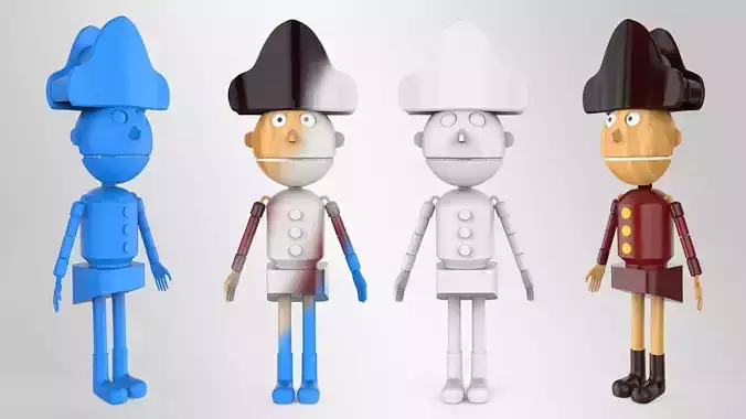 Nut cracker movie character Lowpoly 3d model Printable Low-poly 3D model