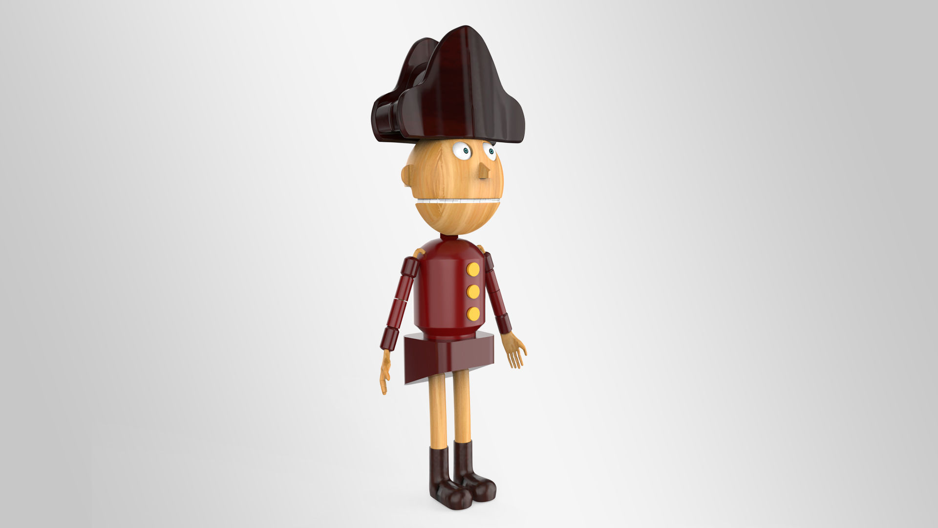 Nut cracker movie character Lowpoly 3d model Printable Low-poly 3D model_3