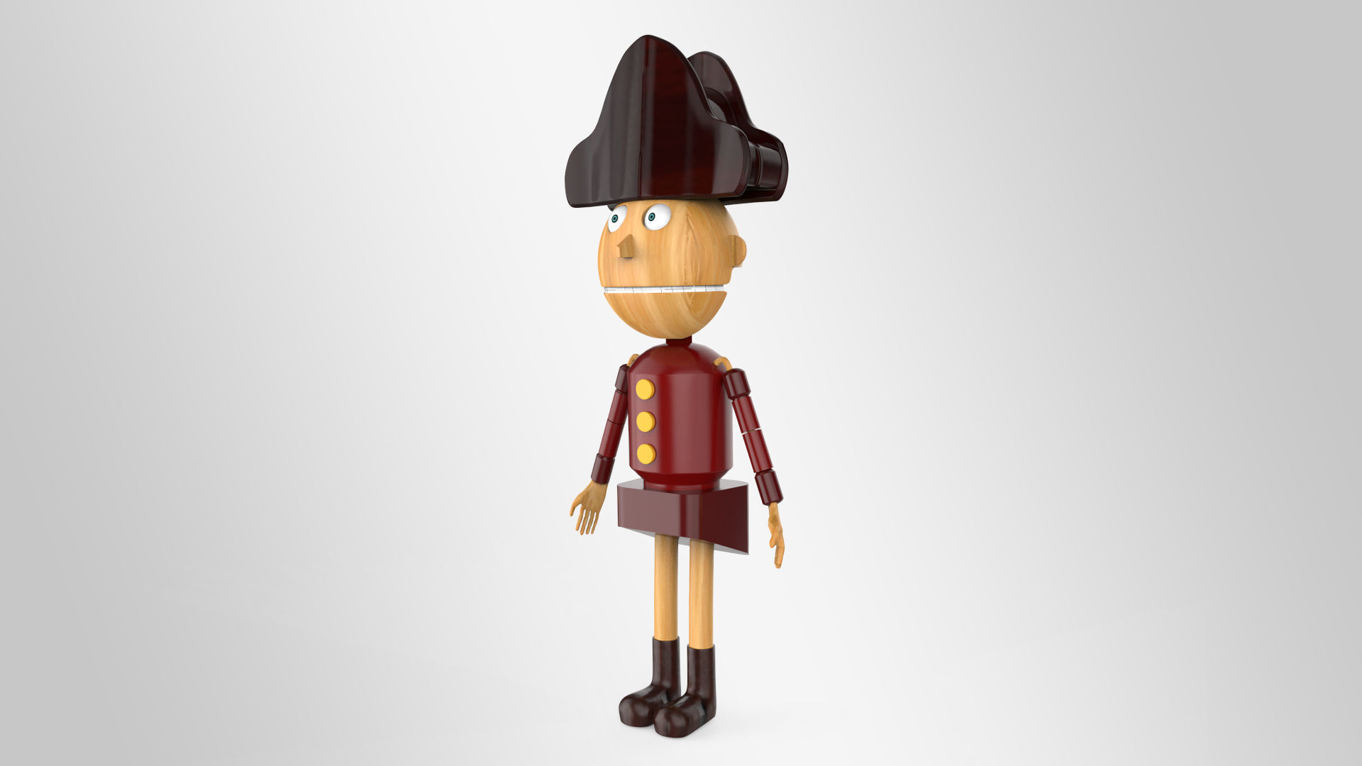 Nut cracker movie character Lowpoly 3d model Printable Low-poly 3D model_4