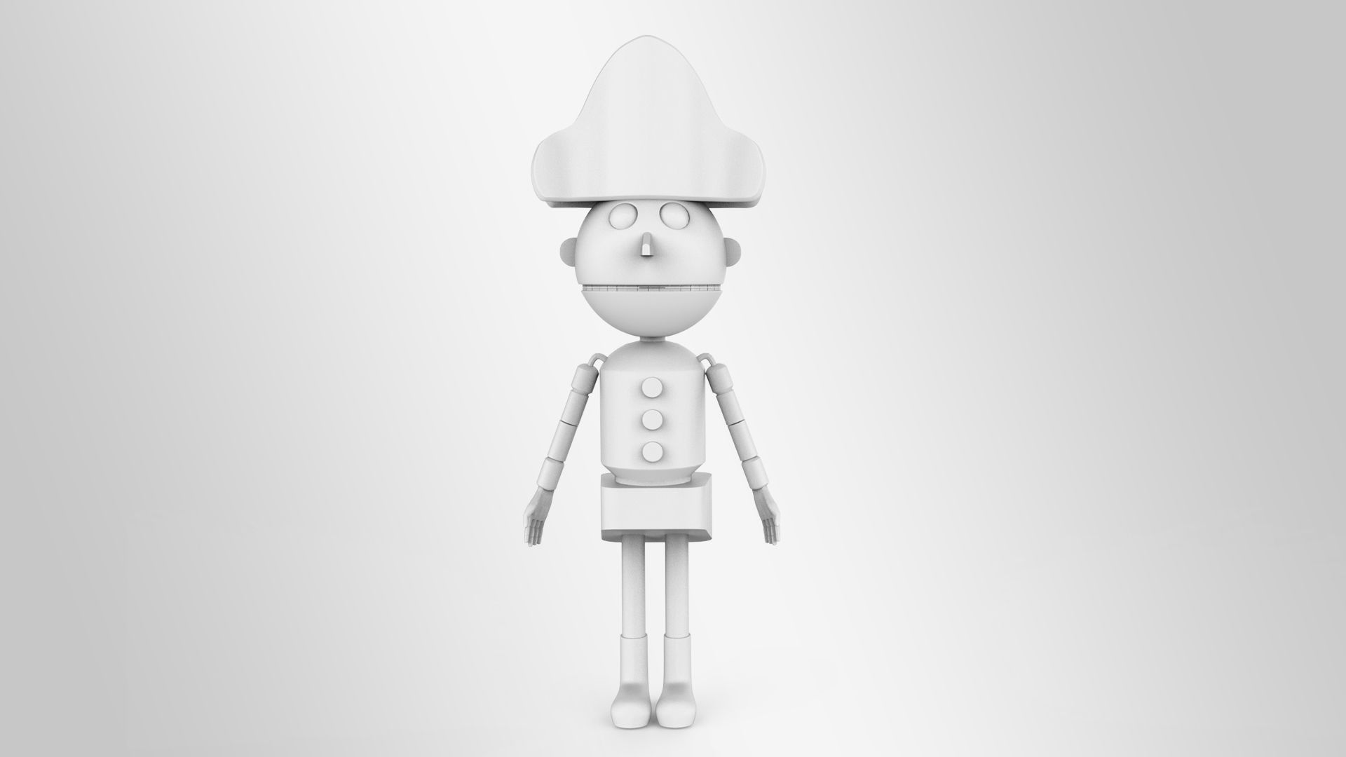 Nut cracker movie character Lowpoly 3d model Printable Low-poly 3D model_2