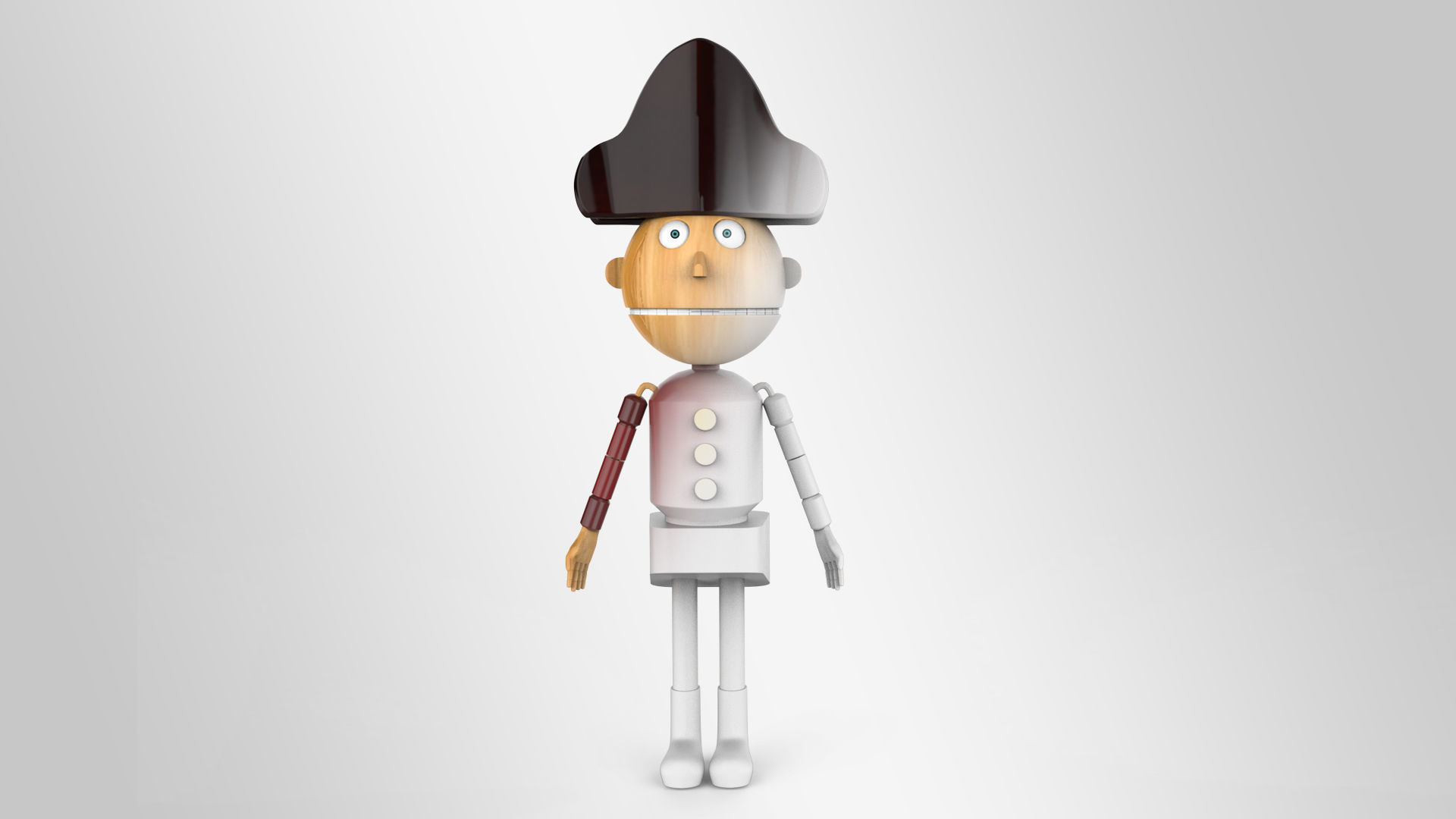 Nut cracker movie character Lowpoly 3d model Printable Low-poly 3D model_5