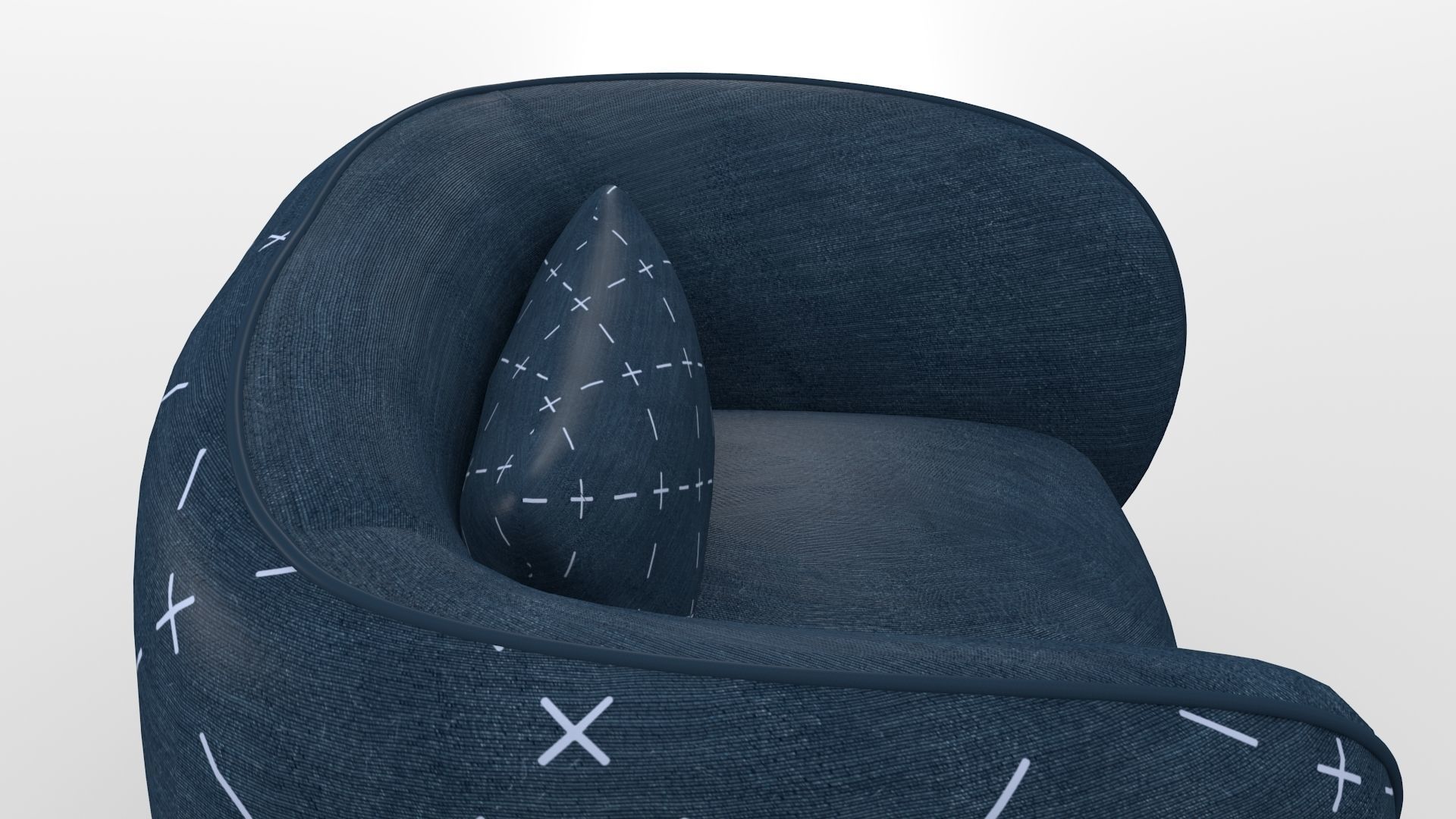 Arm Chair Low-poly 3D model_10