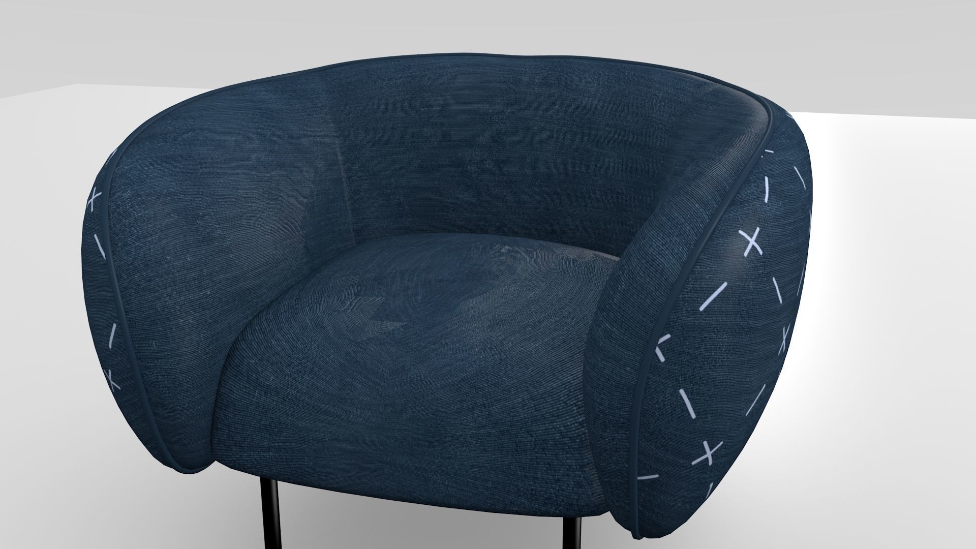 Arm Chair Low-poly 3D model_6