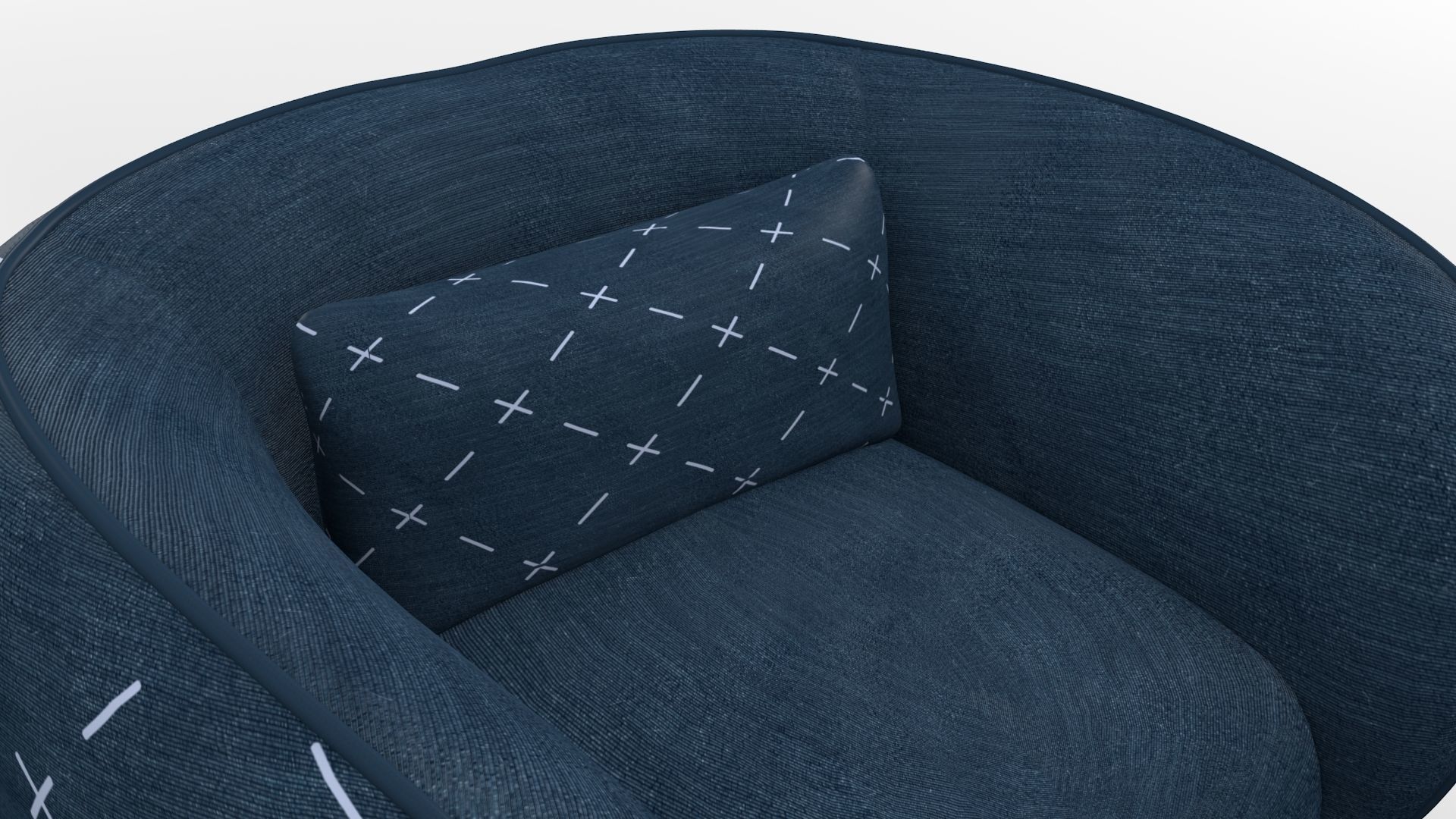 Arm Chair Low-poly 3D model_8