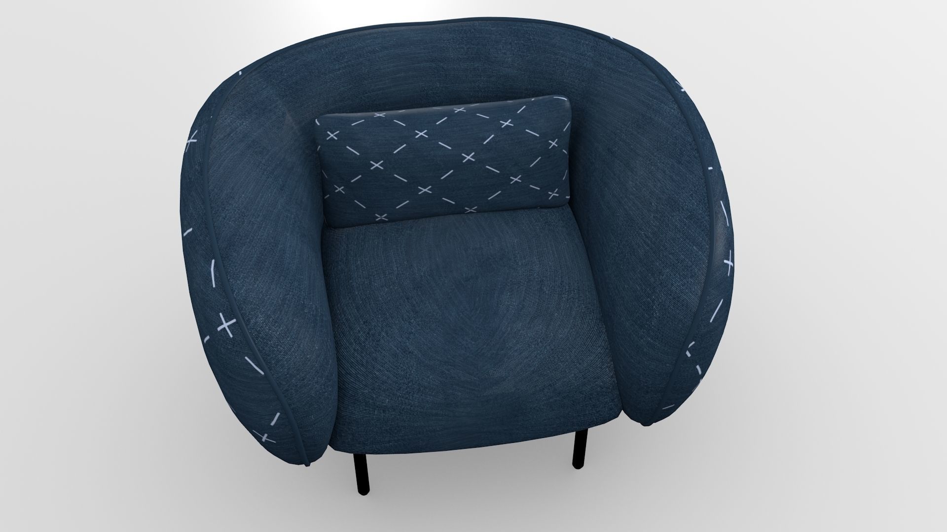 Arm Chair Low-poly 3D model_5