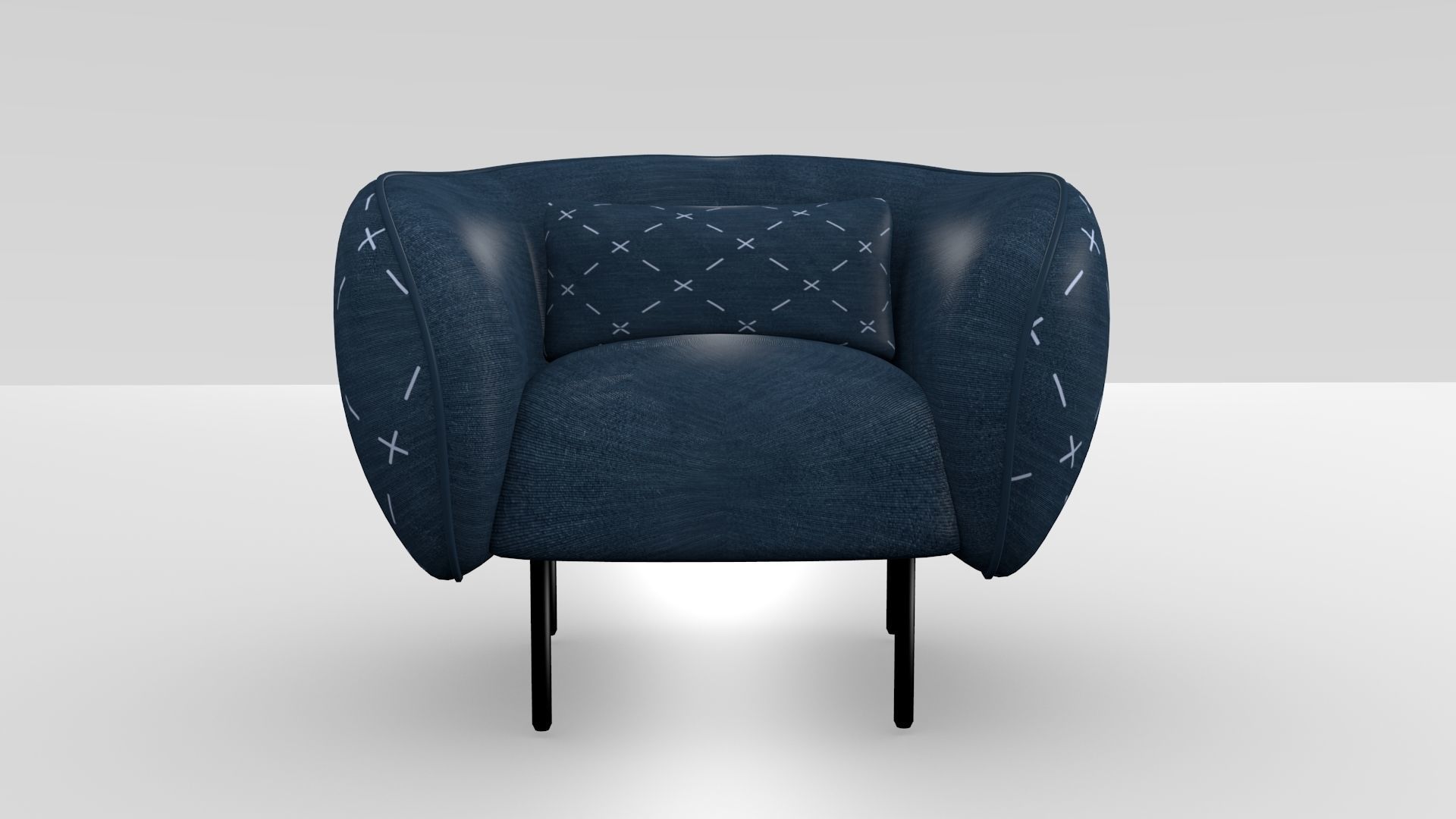 Arm Chair Low-poly 3D model_2