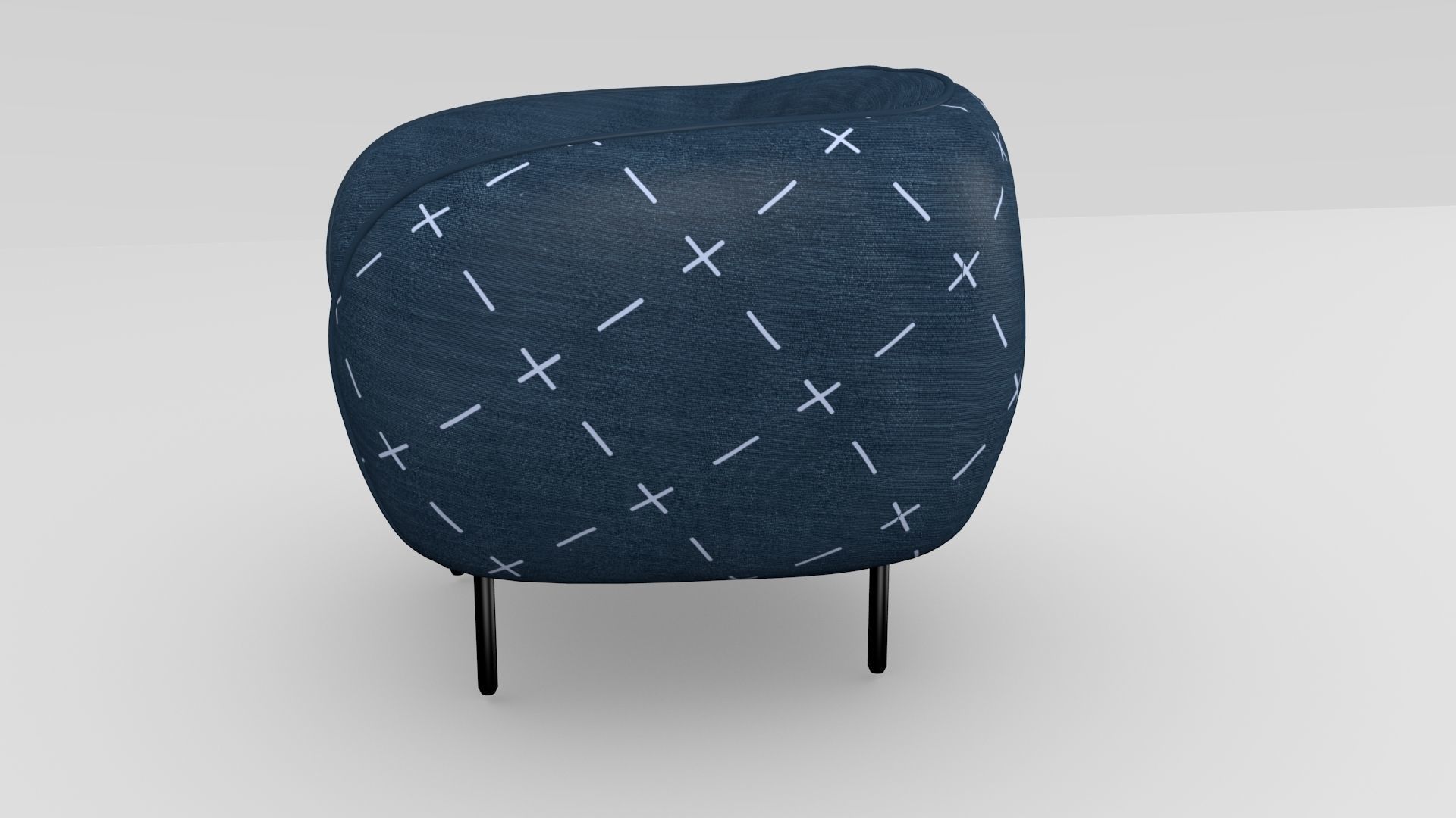 Arm Chair Low-poly 3D model_3