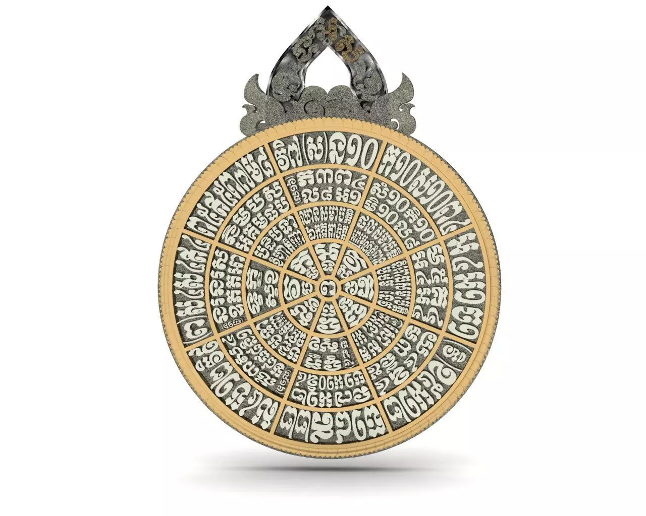 Necklace taiwanese zodiac wheel 3D print model_0