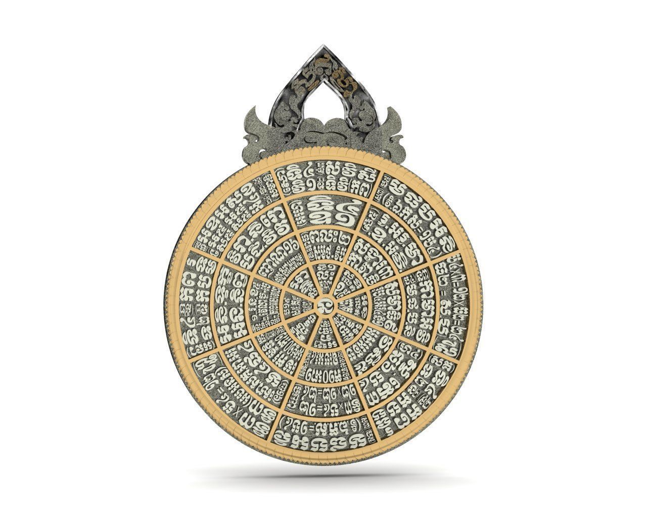 Necklace taiwanese zodiac wheel 3D print model_4