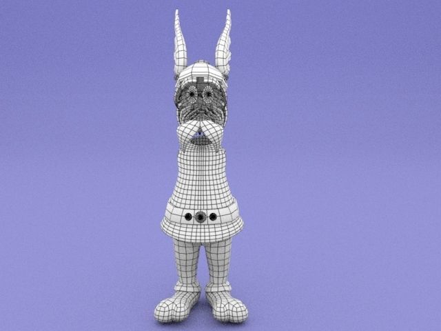 Asterix cartoon character with wings Low-poly 3D model_5