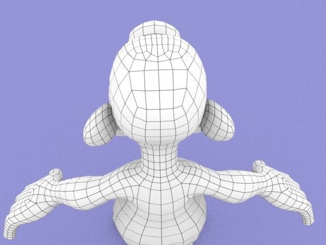 Asterix cartoon character with wings Low-poly 3D model_7