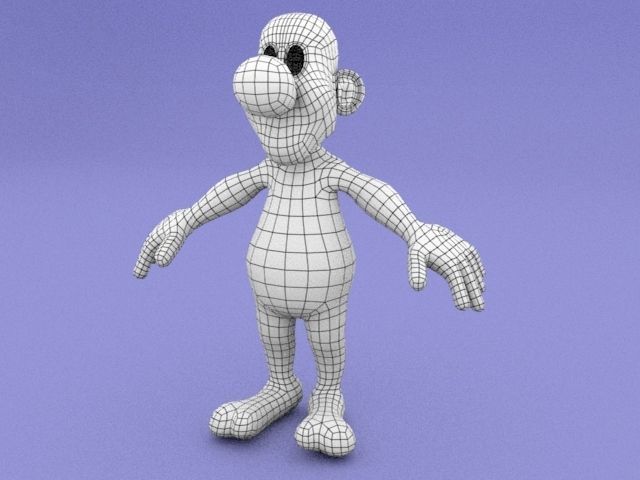 Asterix cartoon character with wings Low-poly 3D model_6