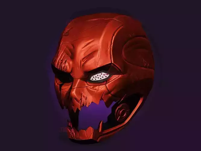 Red Hood Damage Helmet - Jason Todd Red Hood Helmet 3D print model