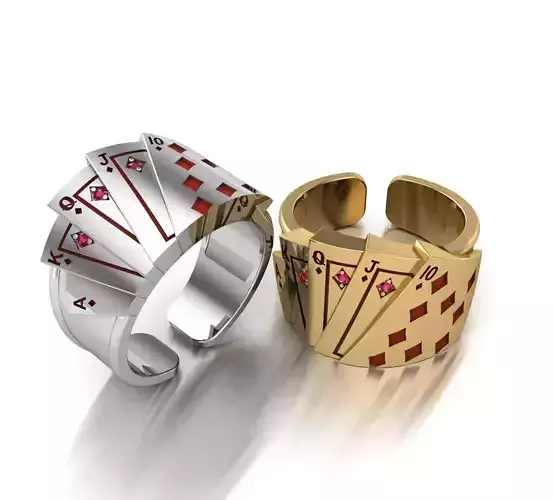 Poker ring diamond card 3D print model