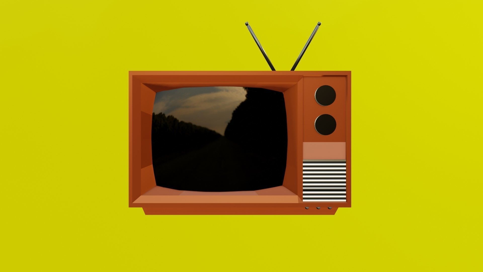 Old style TV Free 3D model_1