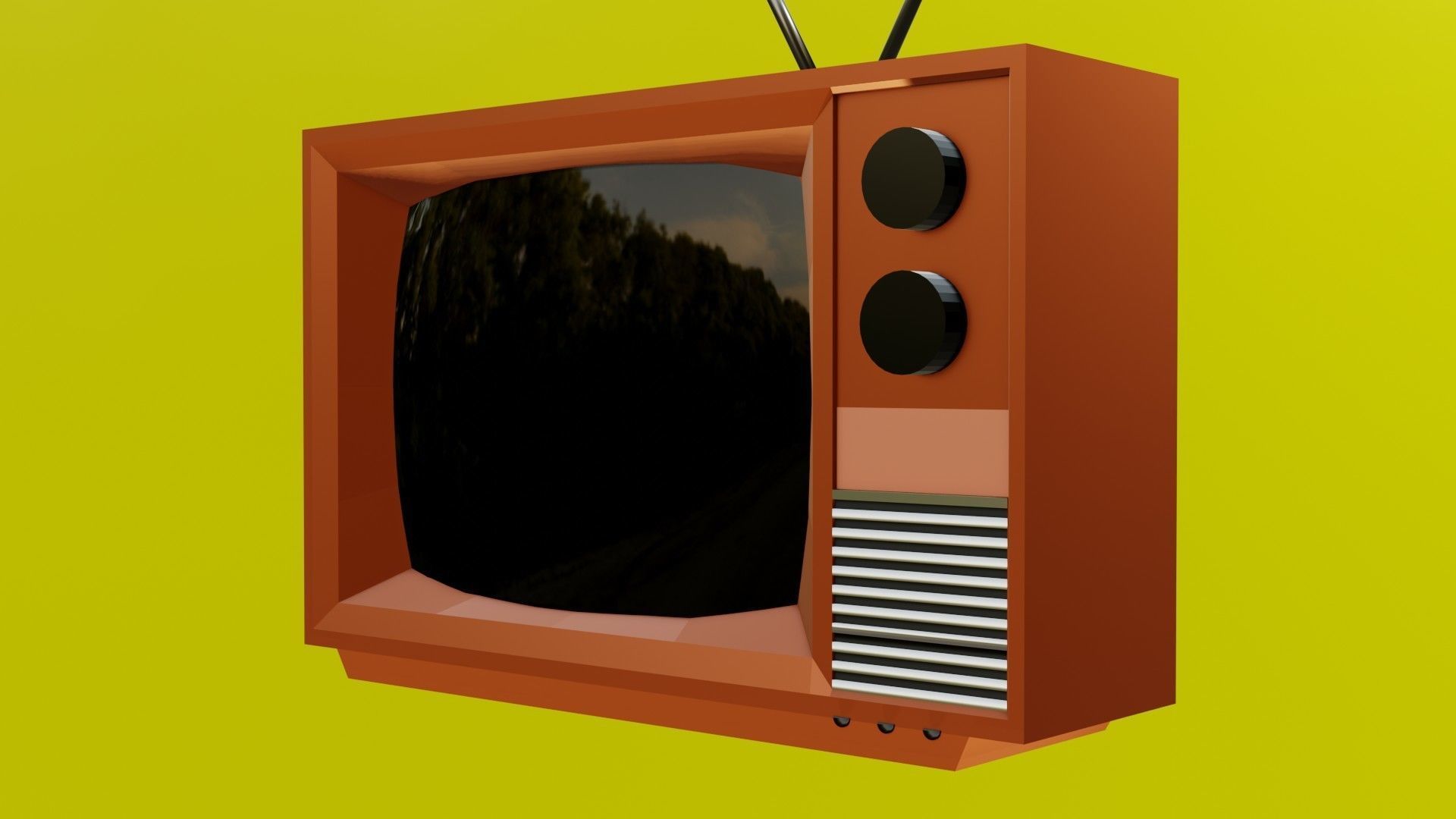 Old style TV Free 3D model_2