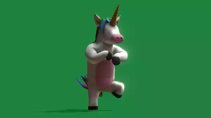 Kawaii Unicorn rigged renderable