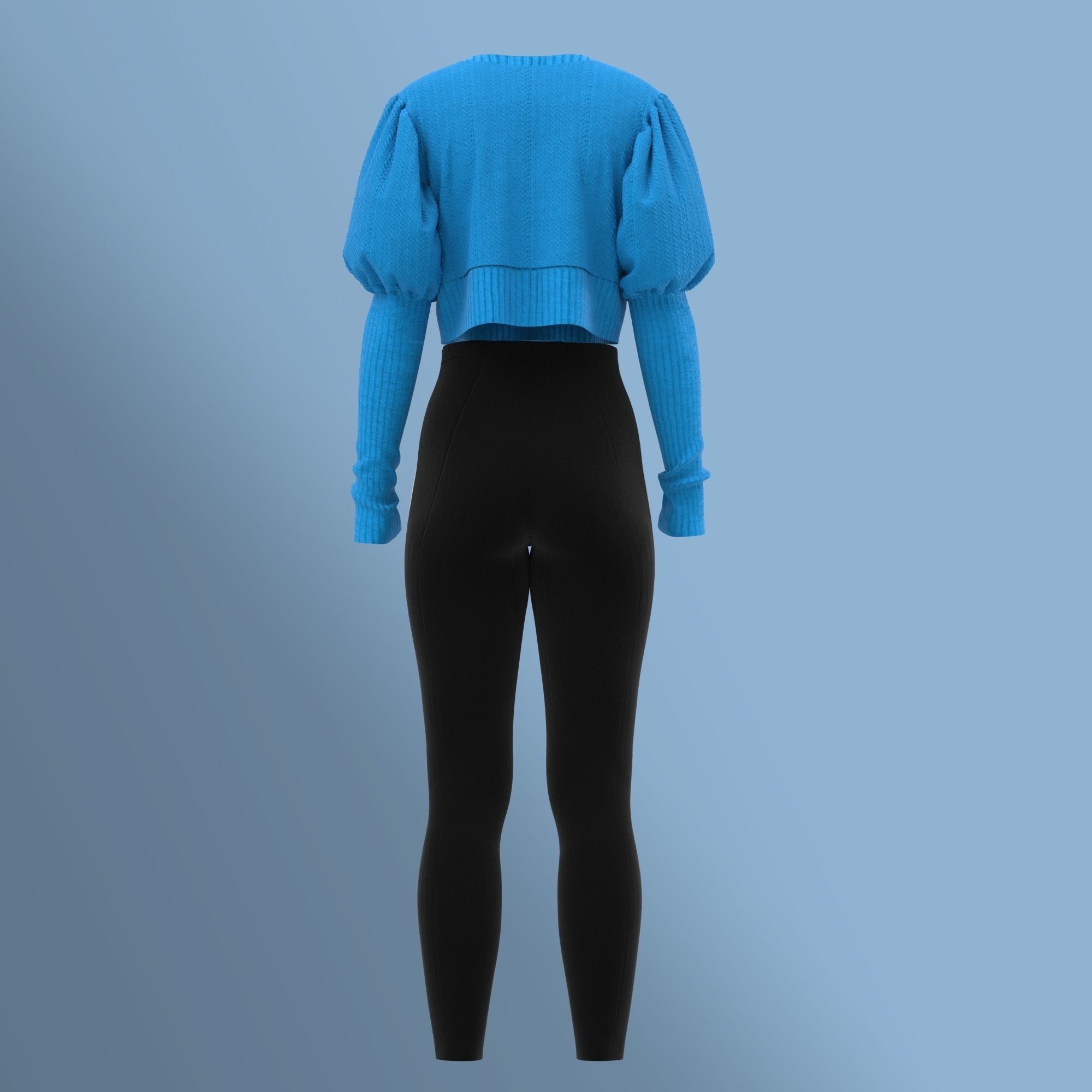 Ladies Party Sweater and Legging Low-poly 3D model_4