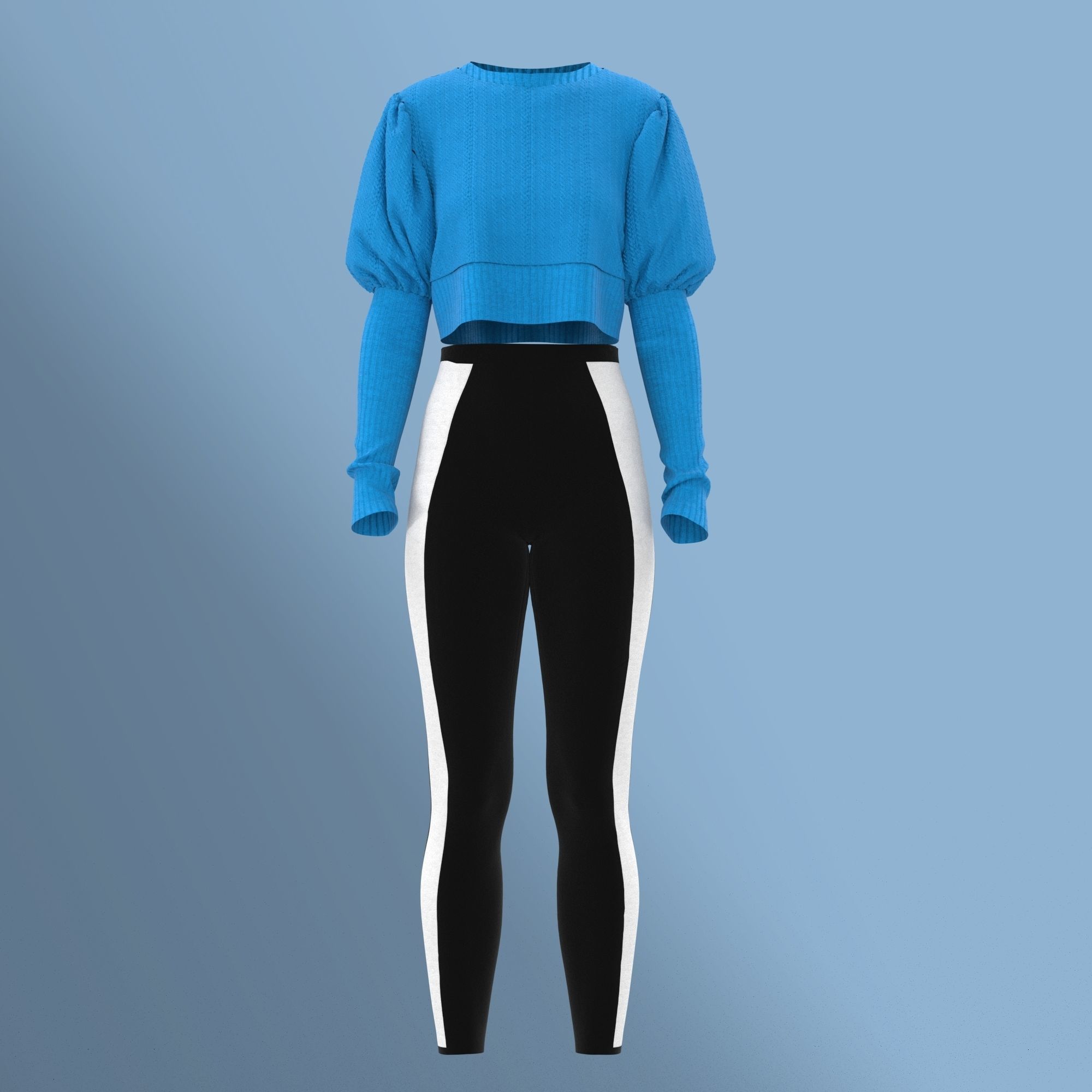 Ladies Party Sweater and Legging Low-poly 3D model_3