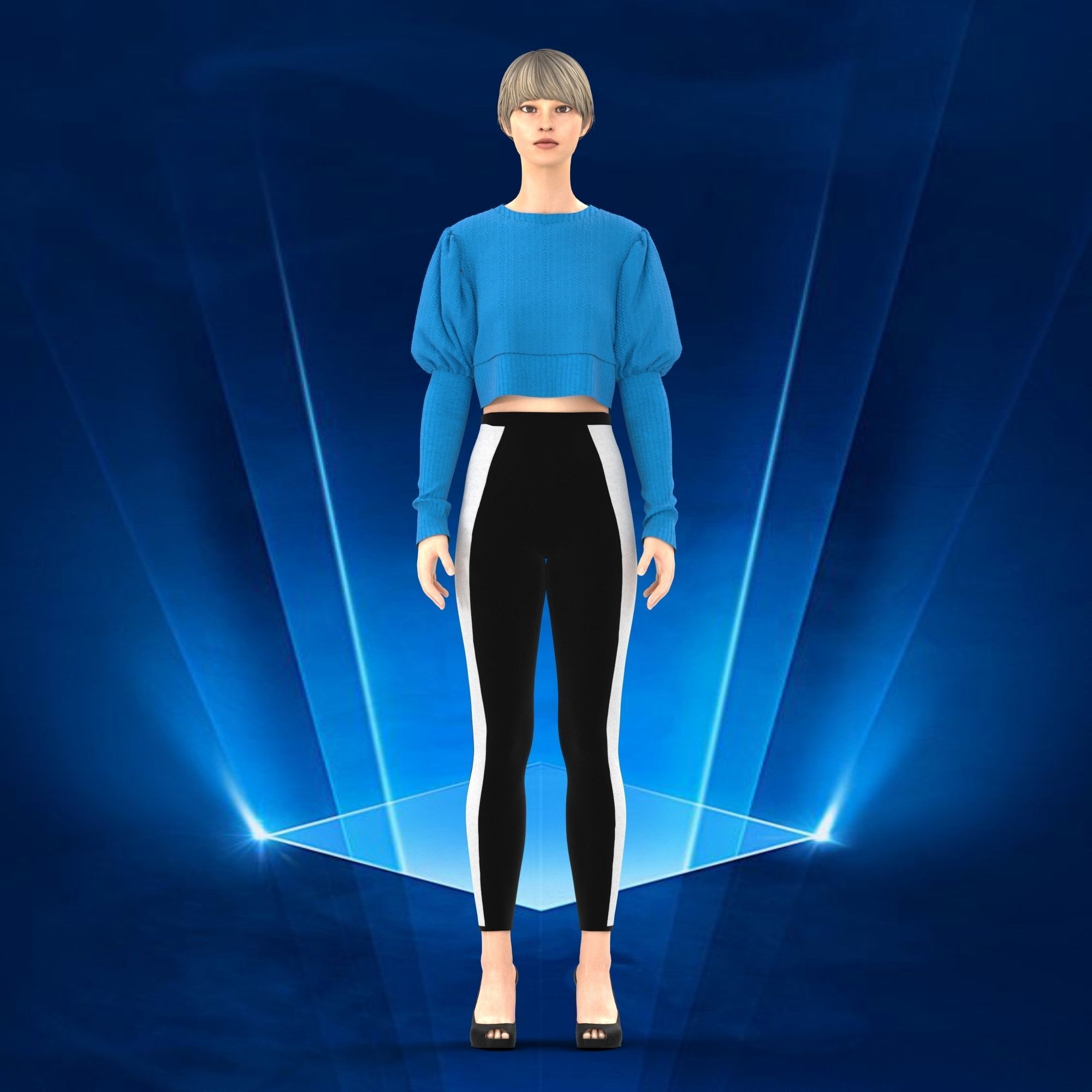 Ladies Party Sweater and Legging Low-poly 3D model_2