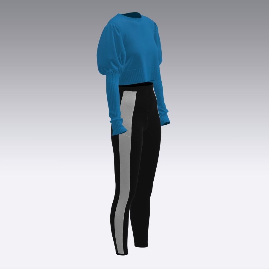 Ladies Party Sweater and Legging Low-poly 3D model_9