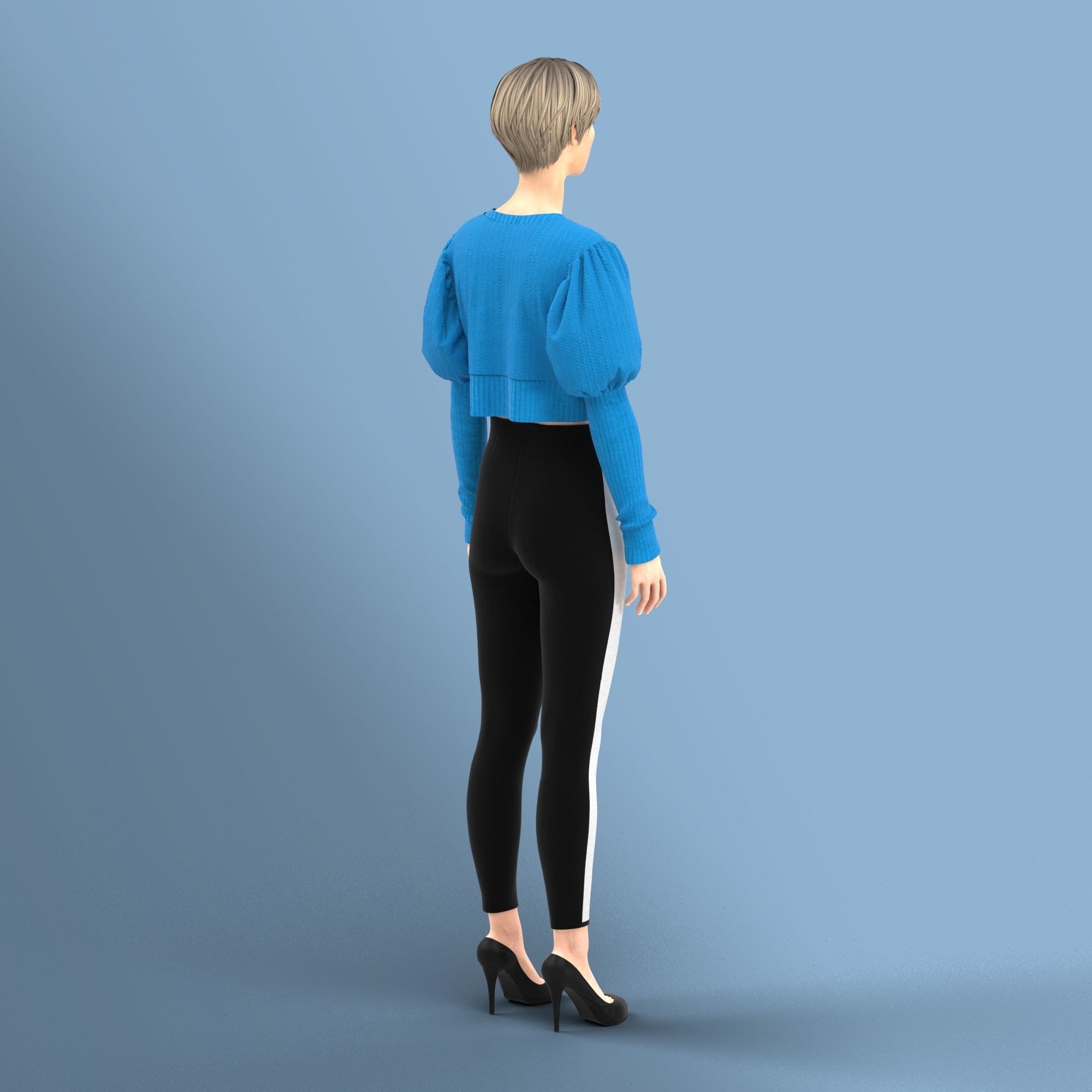 Ladies Party Sweater and Legging Low-poly 3D model_5