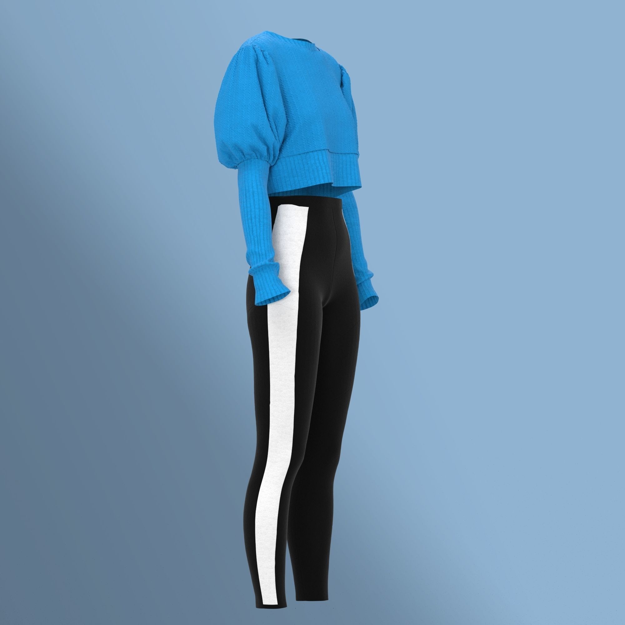 Ladies Party Sweater and Legging Low-poly 3D model_1